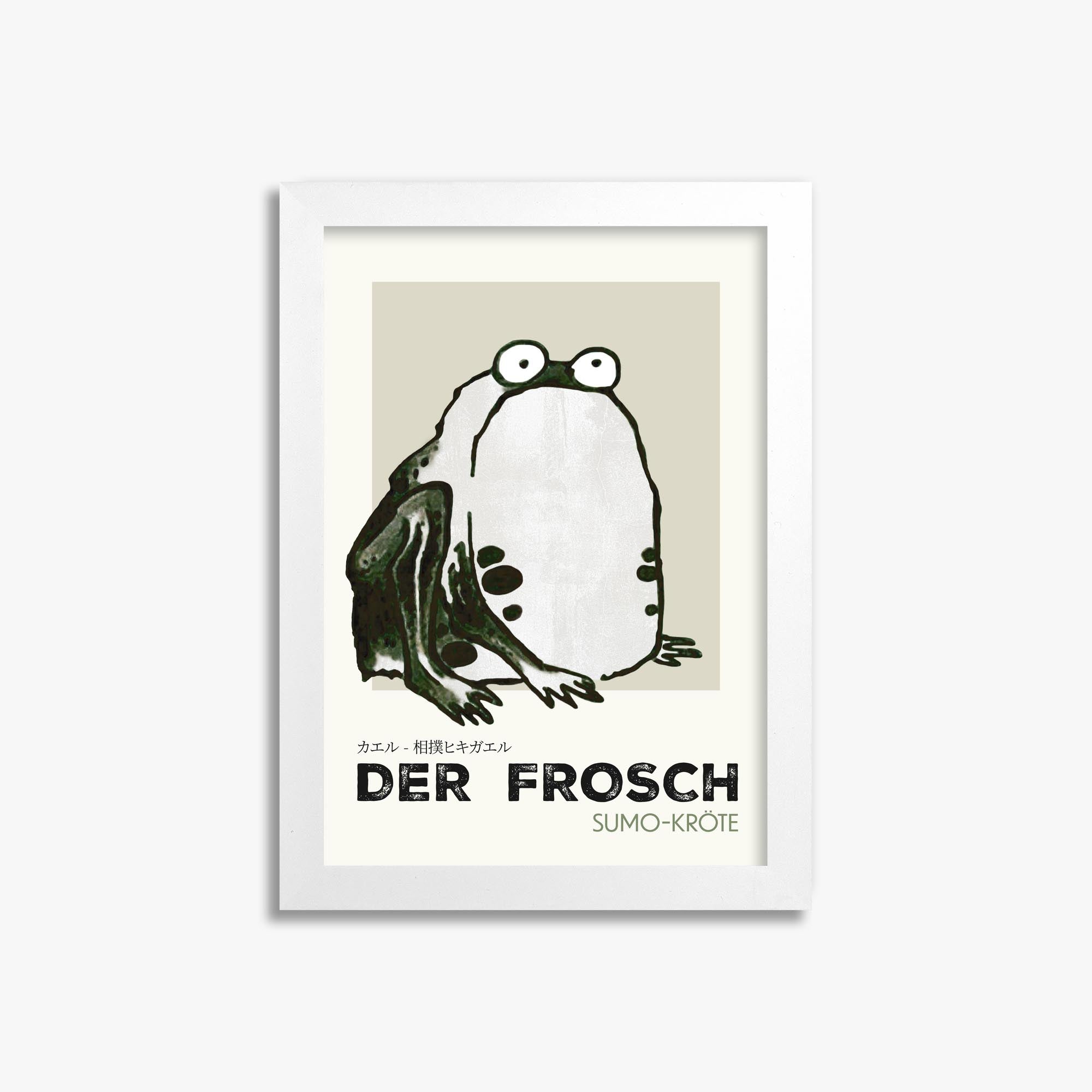 Itō Jakuchū: Sumo Toad - Streetart-Style DE 21x30 cm Art Reproduction With White Frame