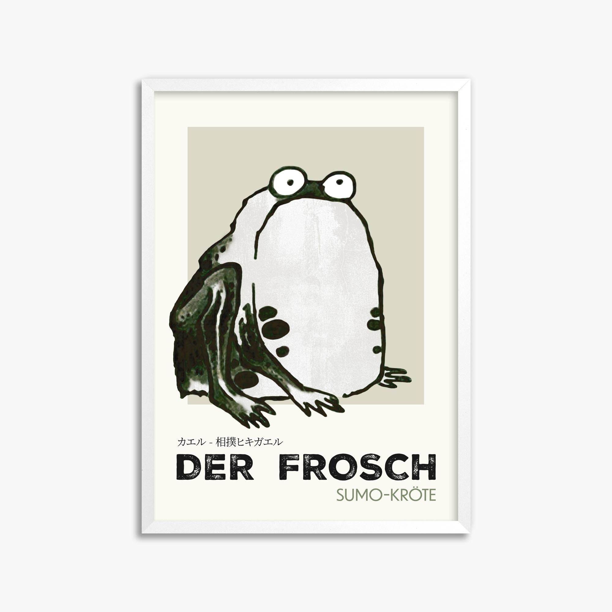 Itō Jakuchū: Sumo Toad - Streetart-Style DE 50x70 cm Art Reproduction With White Frame