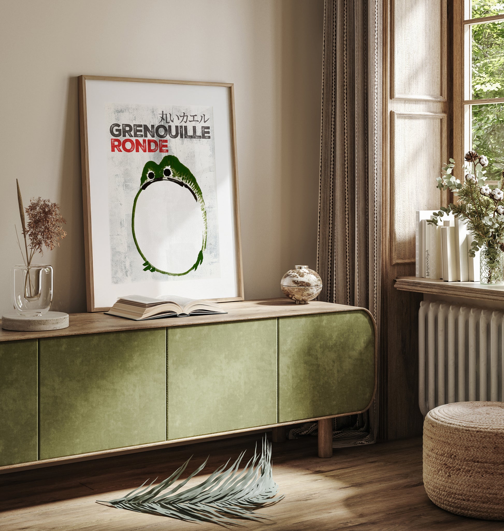 Design concept No. 23 for Ike no Taiga: Round Frog - Streetart-Style FR Japanese Wall Art