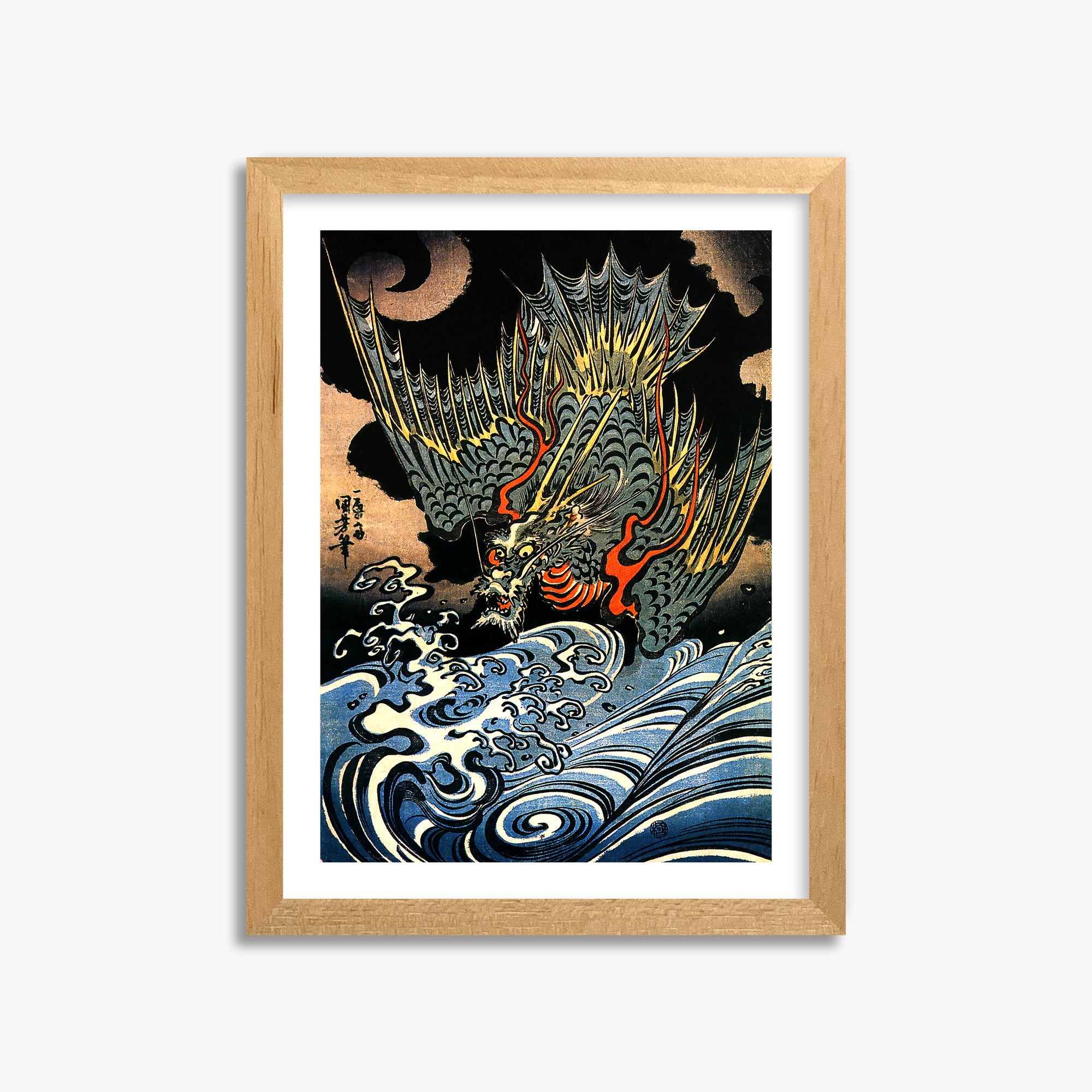 Utagawa Kuniyoshi: Japanese Sea Dragon 30x40 cm Art Reproduction With White Margin