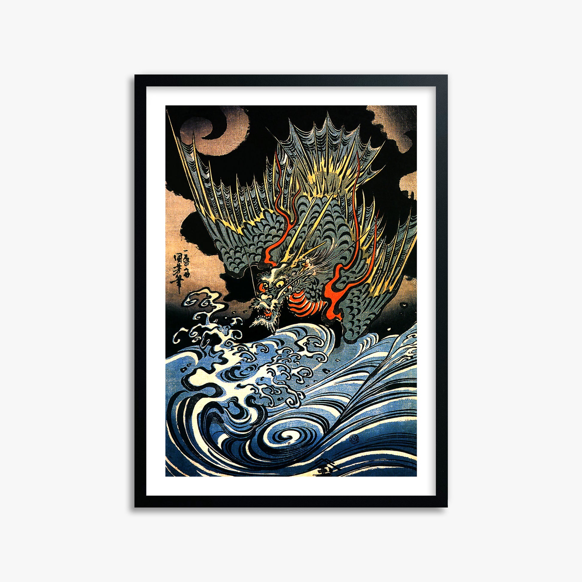 Utagawa Kuniyoshi: Japanese Sea Dragon 50x70 cm Art Reproduction With White Margin