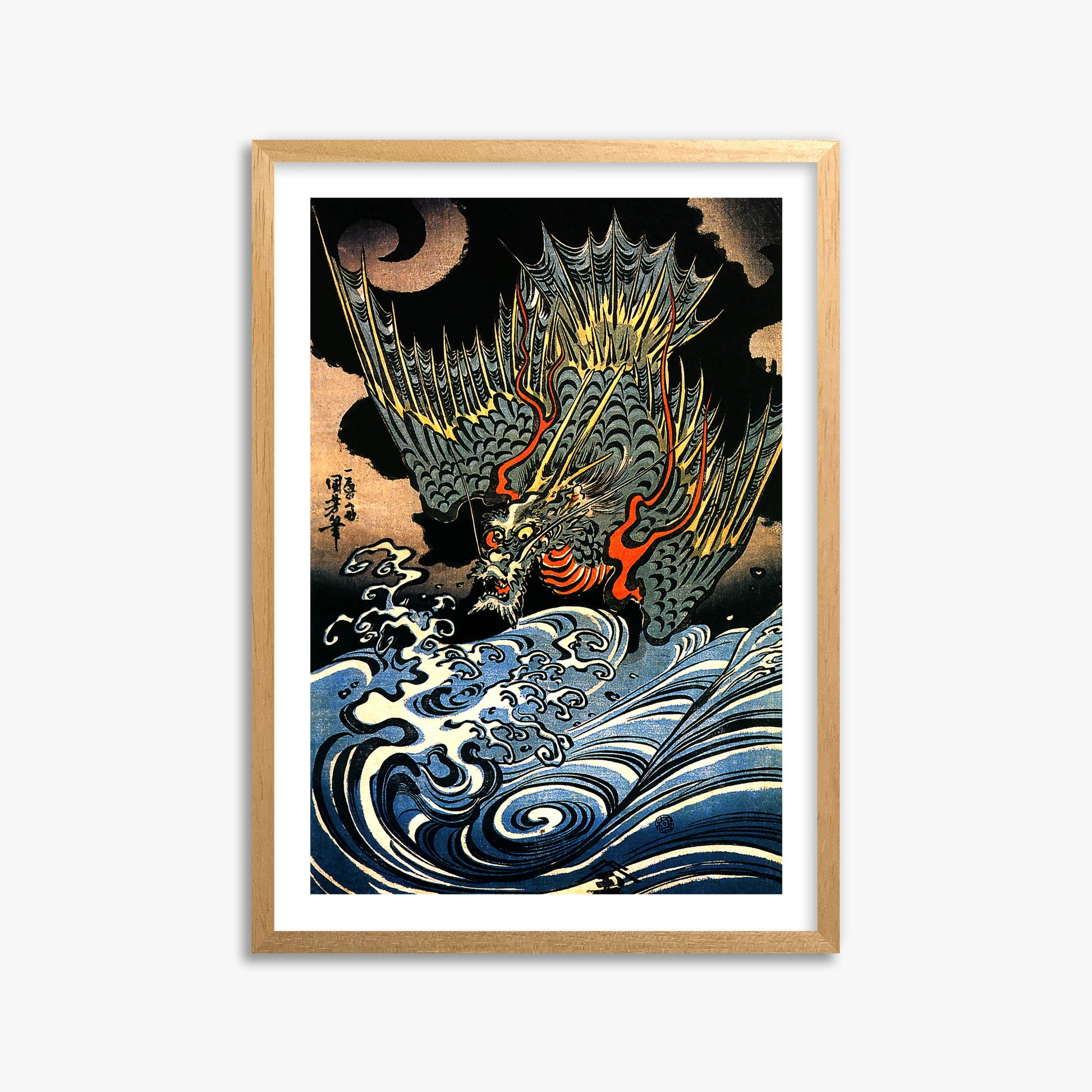 Utagawa Kuniyoshi: Japanese Sea Dragon 50x70 cm Art Reproduction With White Margin