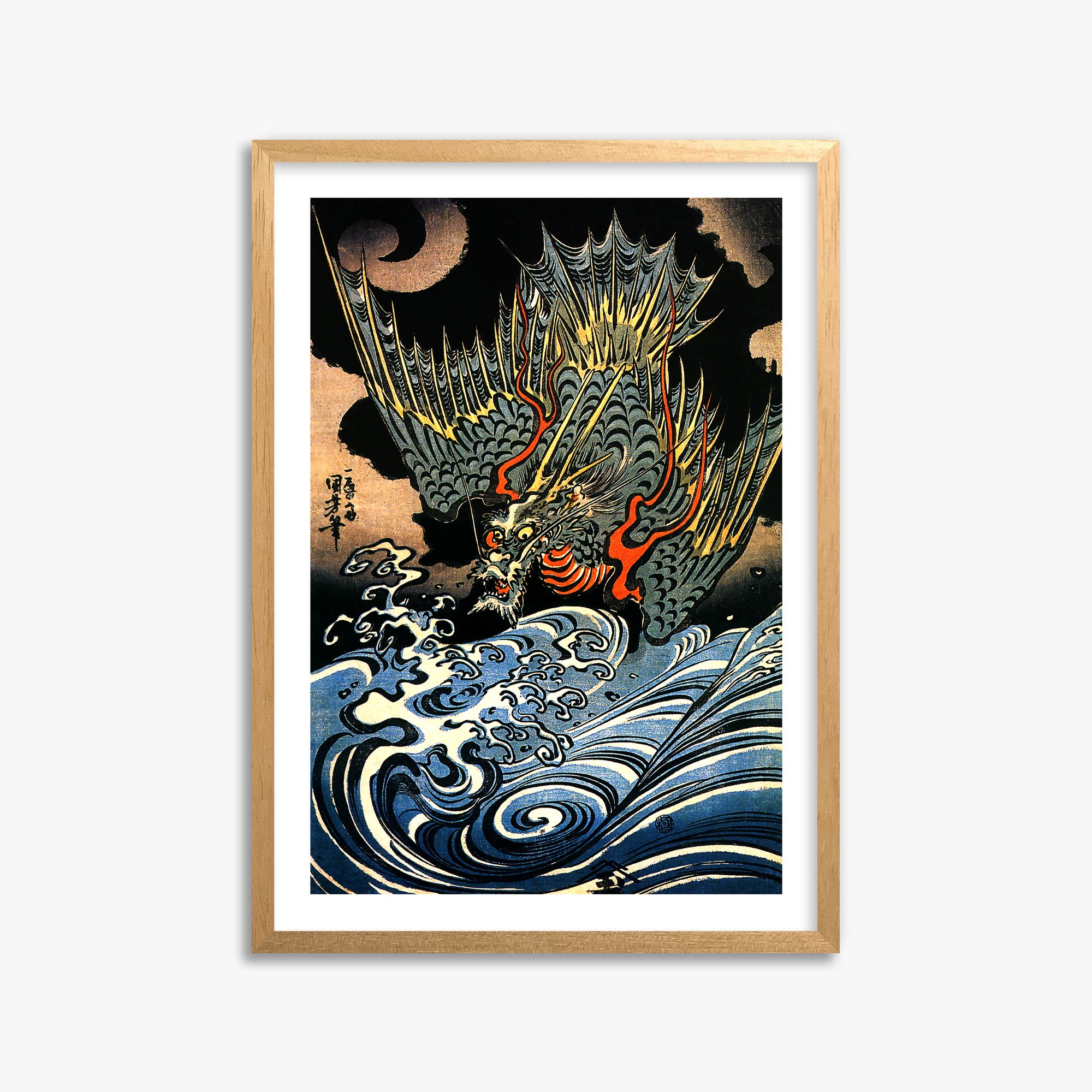Utagawa Kuniyoshi: Japanese Sea Dragon 50x70 cm Art Reproduction With White Margin