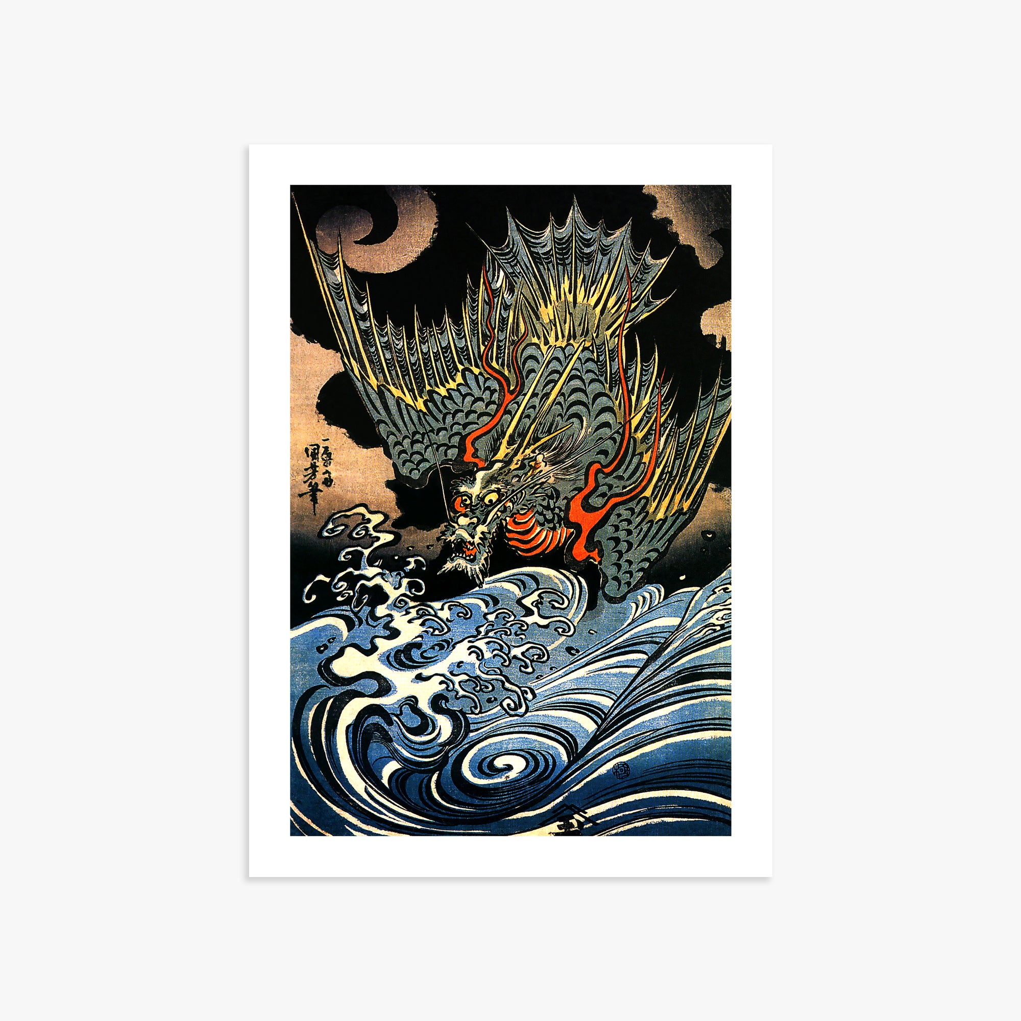 Utagawa Kuniyoshi: Japanese Sea Dragon 50x70 cm Art Reproduction With White Margin