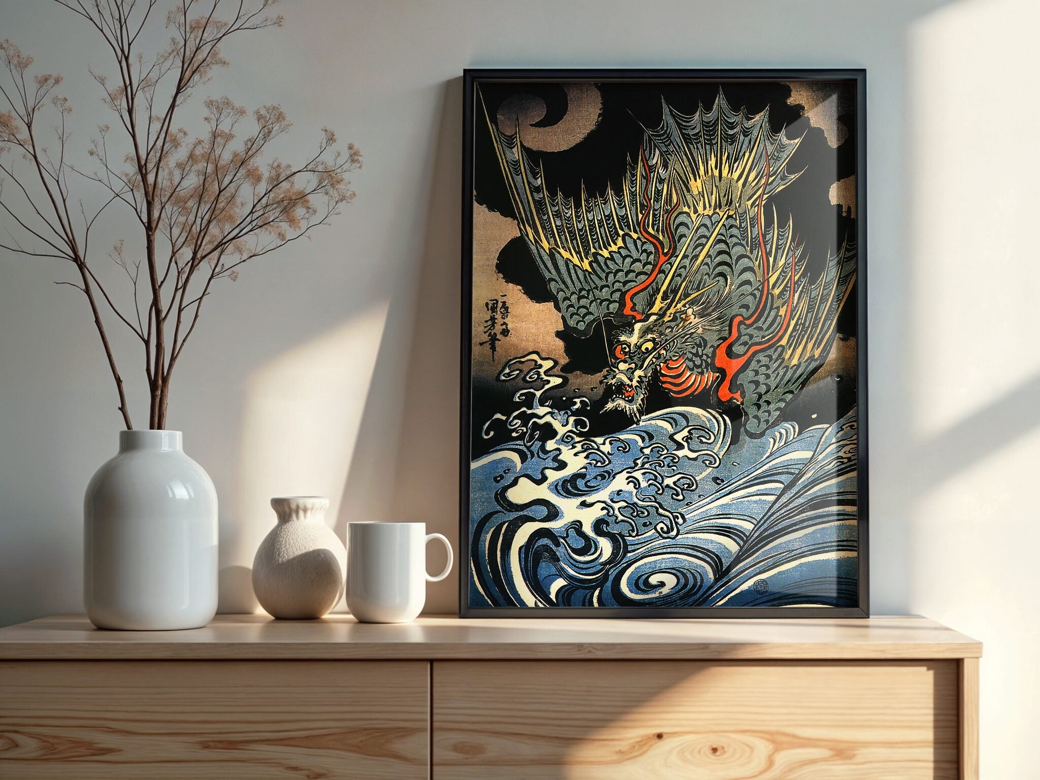 Design Concept No. 22 for Utagawa Kuniyoshi: Japanese Sea Dragon Japanese Wall Art