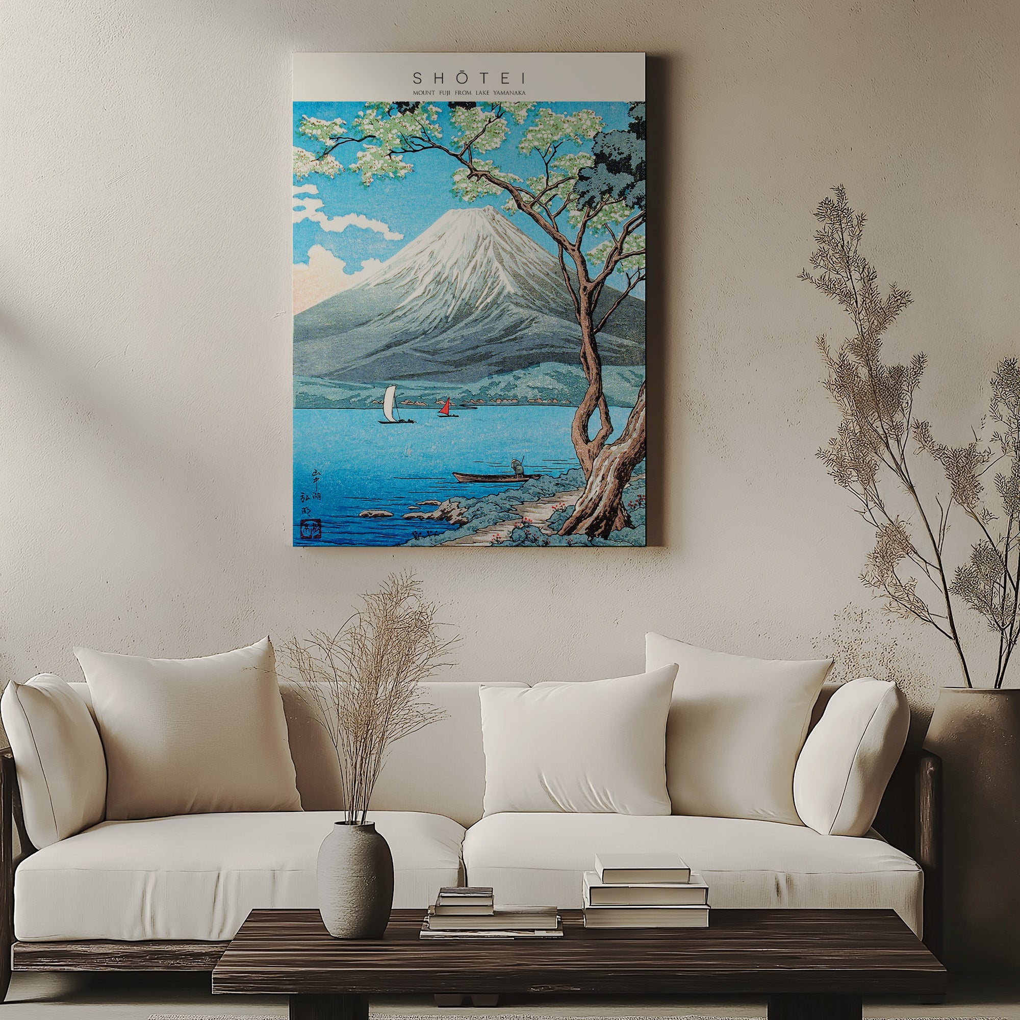 Der Fuji vom Yamanaka-See aus – Galerie-Stil