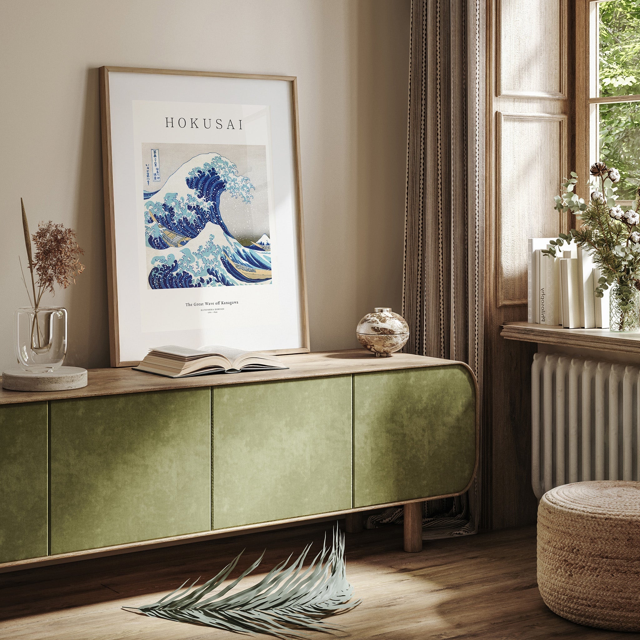 Design Concept No. 23 for Katsushika Hokusai: The Great Wave off Kanagawa - Japandi Japanese Wall Art