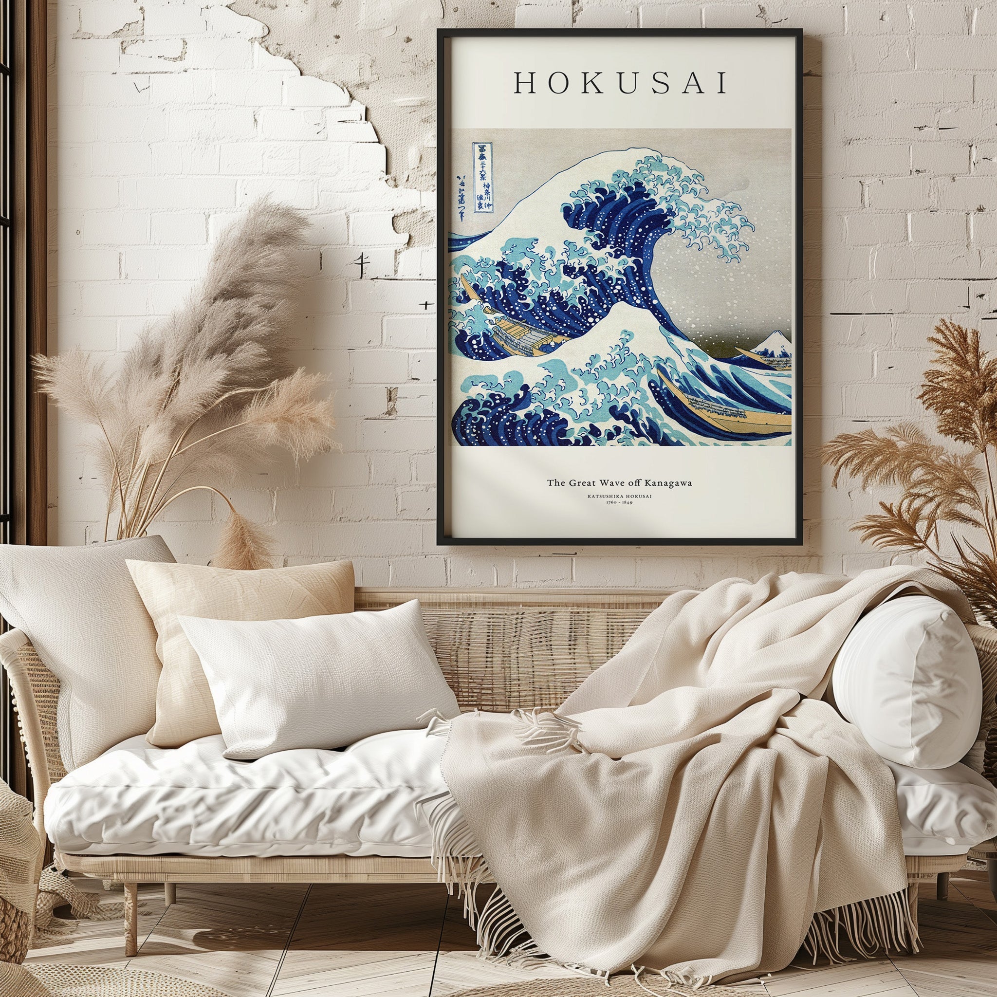 Design Concept No. 29 for Katsushika Hokusai: The Great Wave off Kanagawa - Japandi Japanese Wall Art