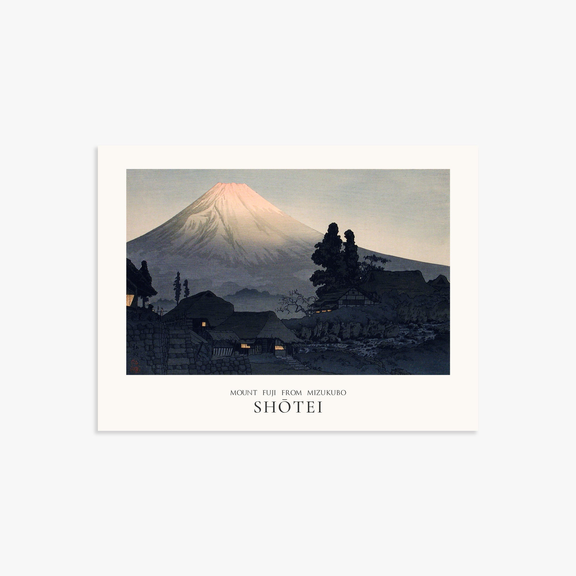 Takahashi Hiroaki (Shōtei): Mount Fuji From Mizukubo (Ukutsu) - Japandi, 30x40cm Art Reproduction Unframed