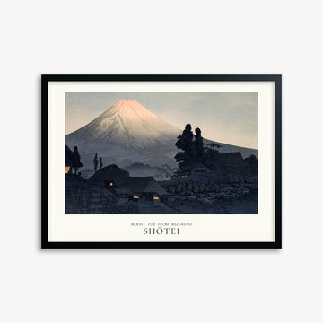 Takahashi Hiroaki (Shōtei): Mount Fuji From Mizukubo (Ukutsu) - Japandi, 50x70cm Framed Art Reproduction With Black Frame