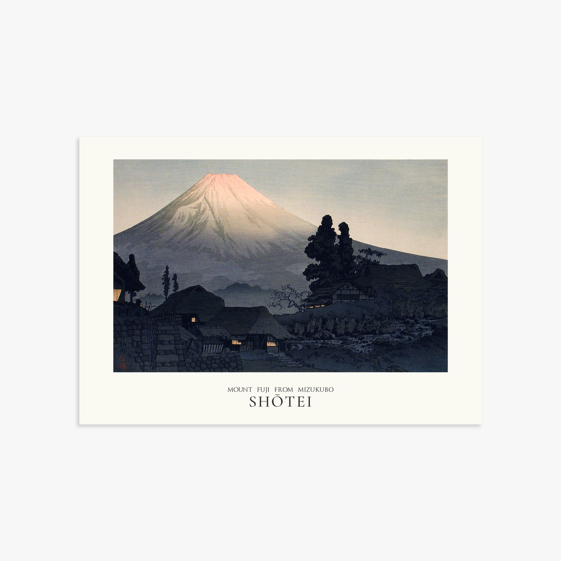 Takahashi Hiroaki (Shōtei): Mount Fuji From Mizukubo (Ukutsu) - Japandi, 50x70cm Art Reproduction Unframed
