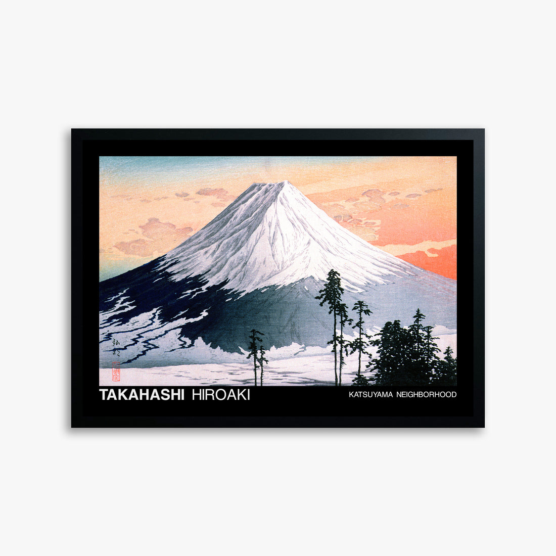 Hiroaki Takahashi: Katsuyama Neighborhood - Japandi, 50x70cm Framed Art Reproduction With Black Frame