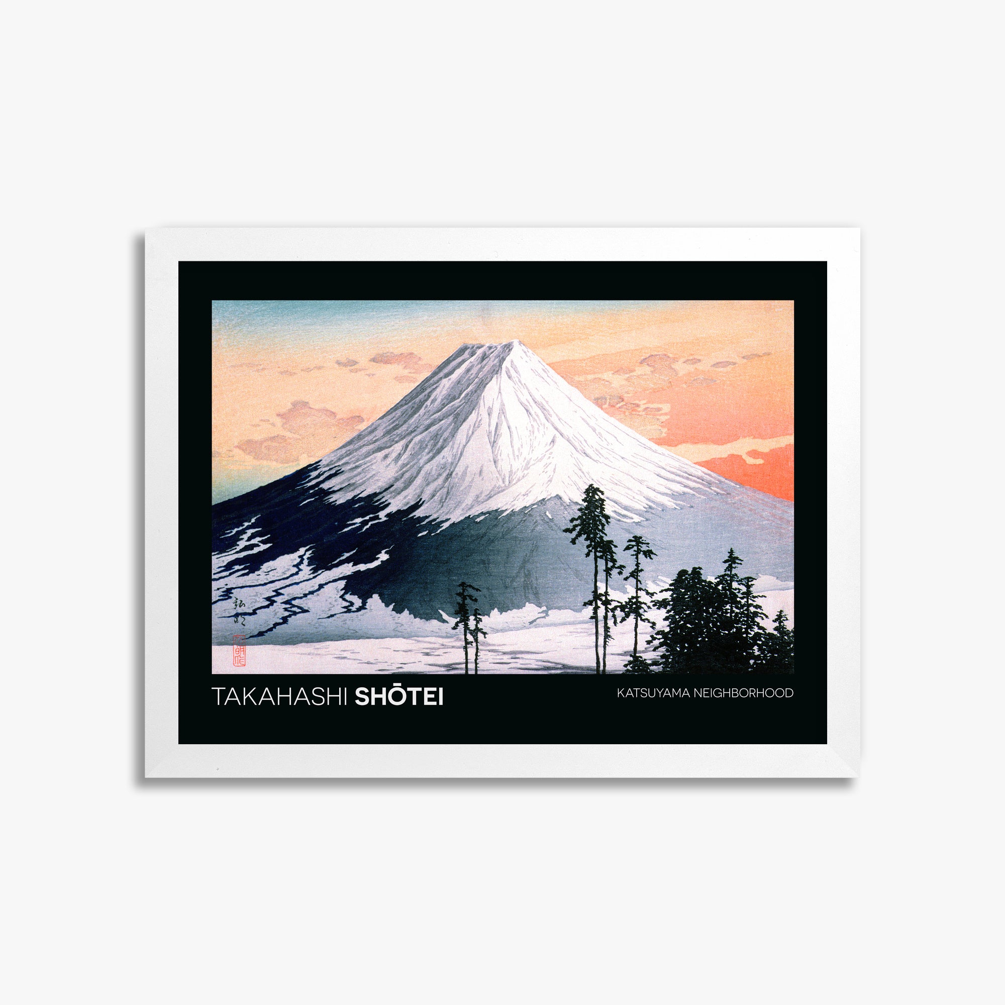 Shōtei: Katsuyama Neighborhood - Japandi, 30x40cm Framed Art Reproduction With White Frame