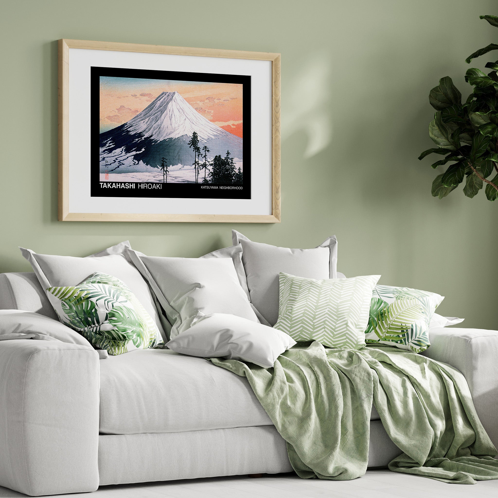 Design Concept No.25 for Takahashi Shotei: Katsuyama Neighborhood - Japandi Japanese Wall Art