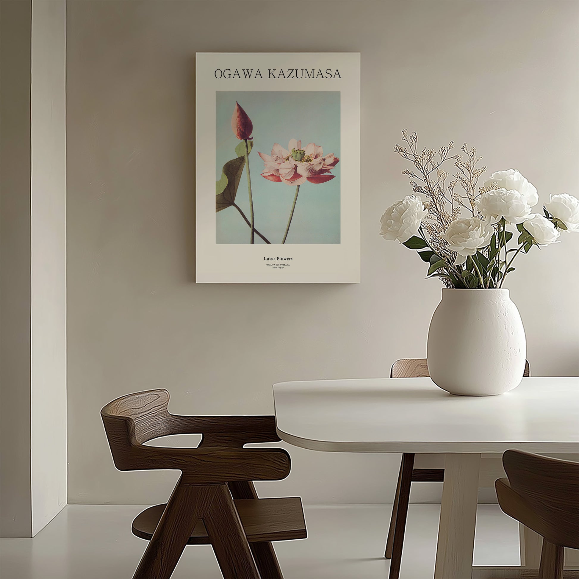 Design Concept No. 58 for Ogawa Kazumasa: Lotus Flowers - Japandi Japanese Wall Art