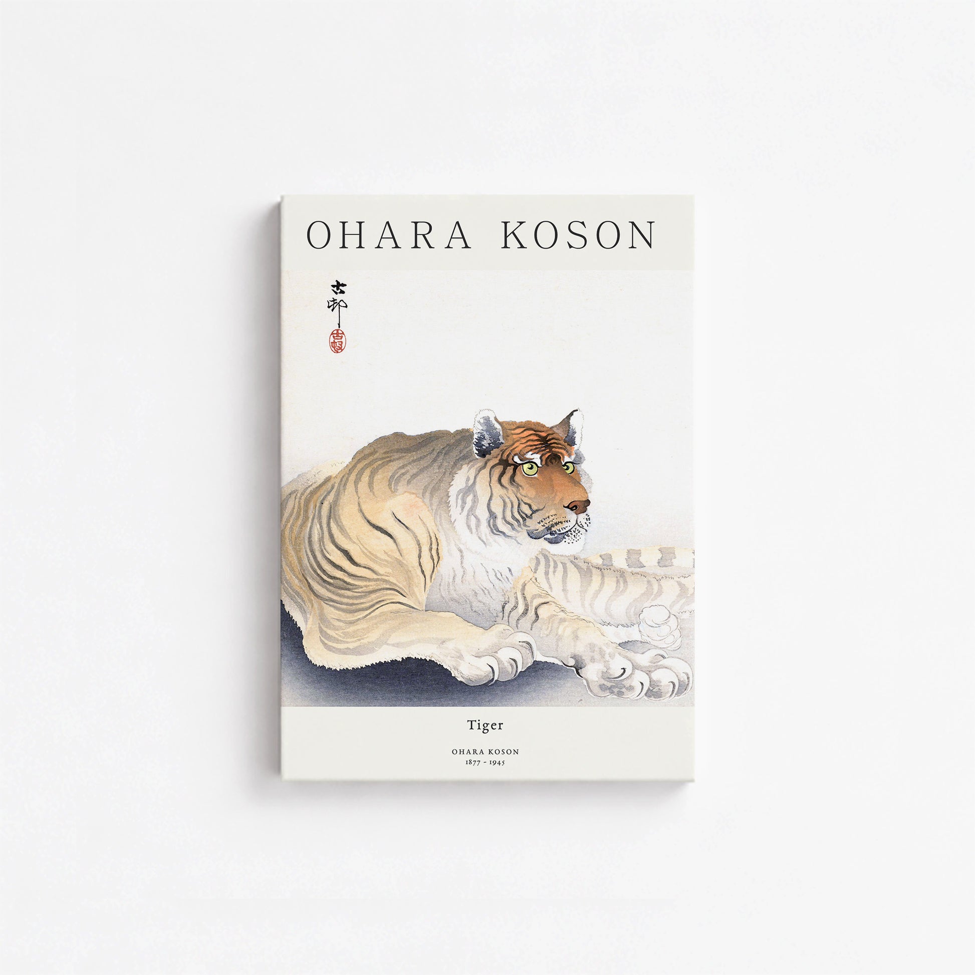 Ohara Koson: Tiger - Japandi, 21x30cm Satin Canvas Art Reproduction