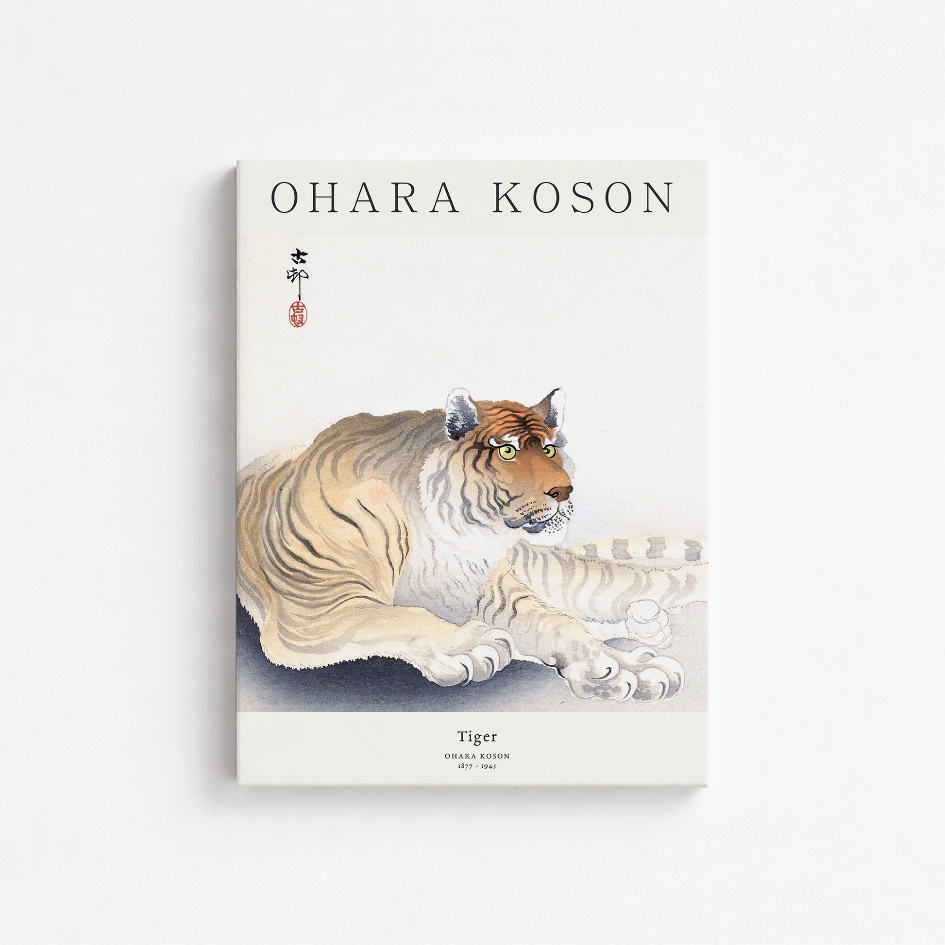 Ohara Koson: Tiger - Japandi, 30x40cm Satin Canvas Art Reproduction