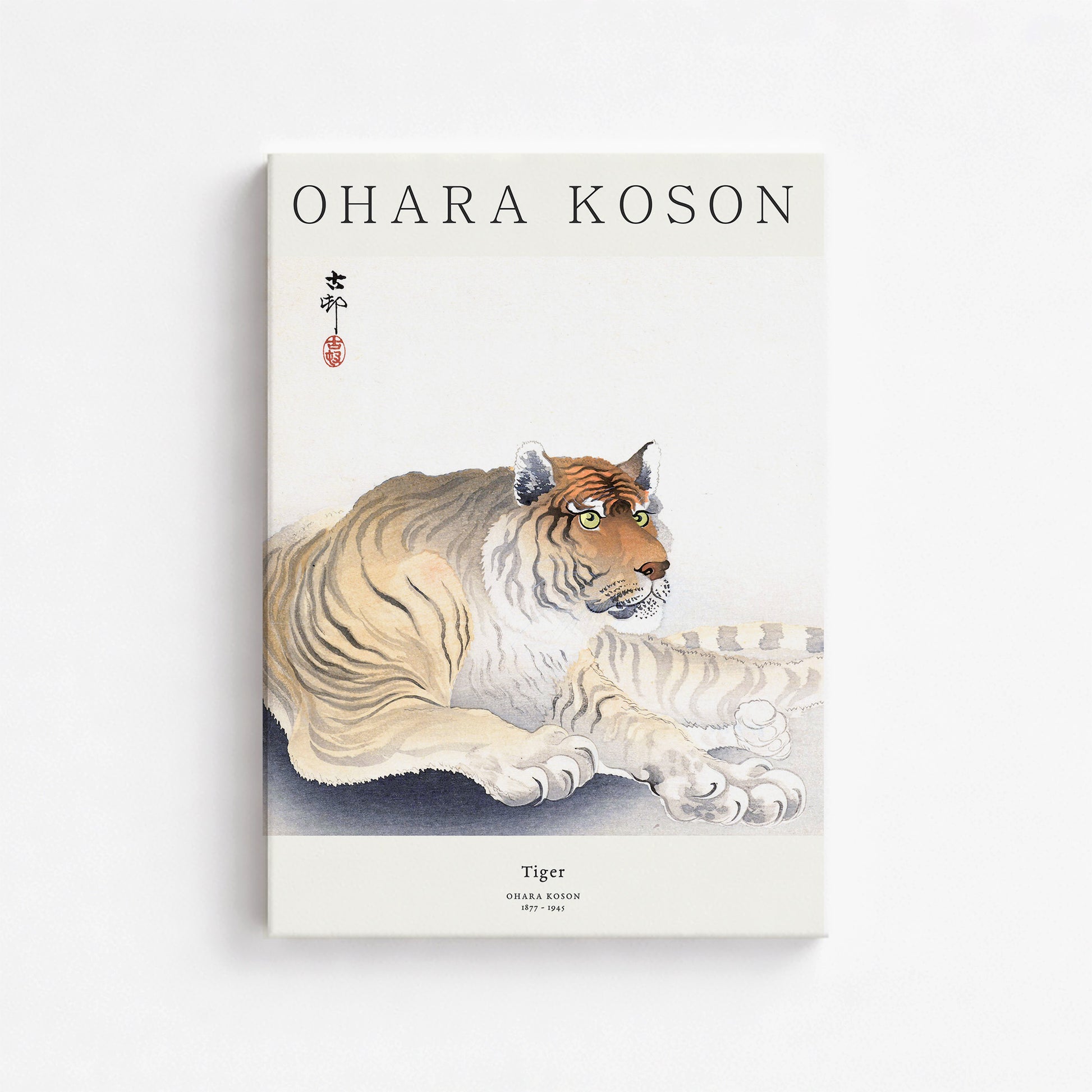 Ohara Koson: Tiger - Japandi, 50x70cm Satin Canvas Art Reproduction