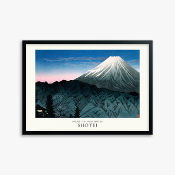 Shōtei: Mount Fuji From Hakone - Japandi, 50x70cm Framed Art Reproduction With Black Frame