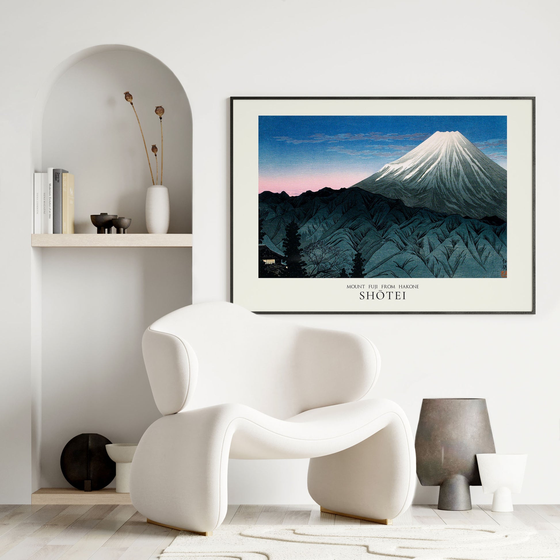 Design Concept No. 25 for Hiroaki Takahashi Shotei: Mount Fuji From Hakone - Japandi Japanese Wall Art