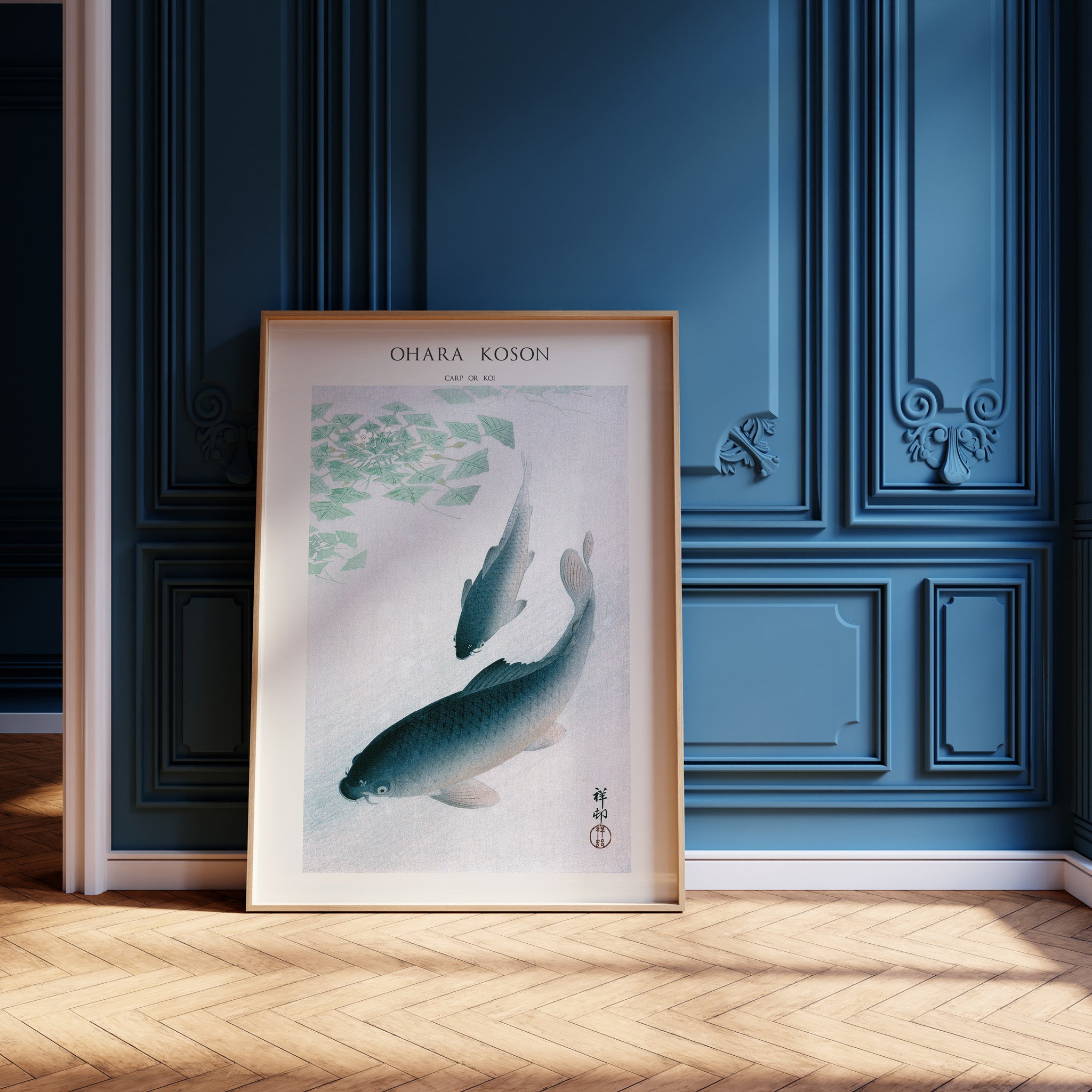 Design Concept No. 12 for Ohara Koson: Carp or Koi - Japandi Japanese Wall Art