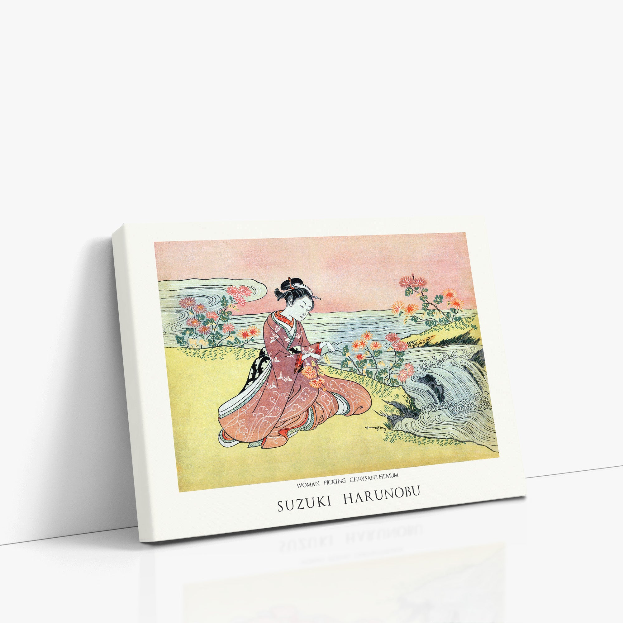 Woman Picking Chrysanthemum - Gallery-style