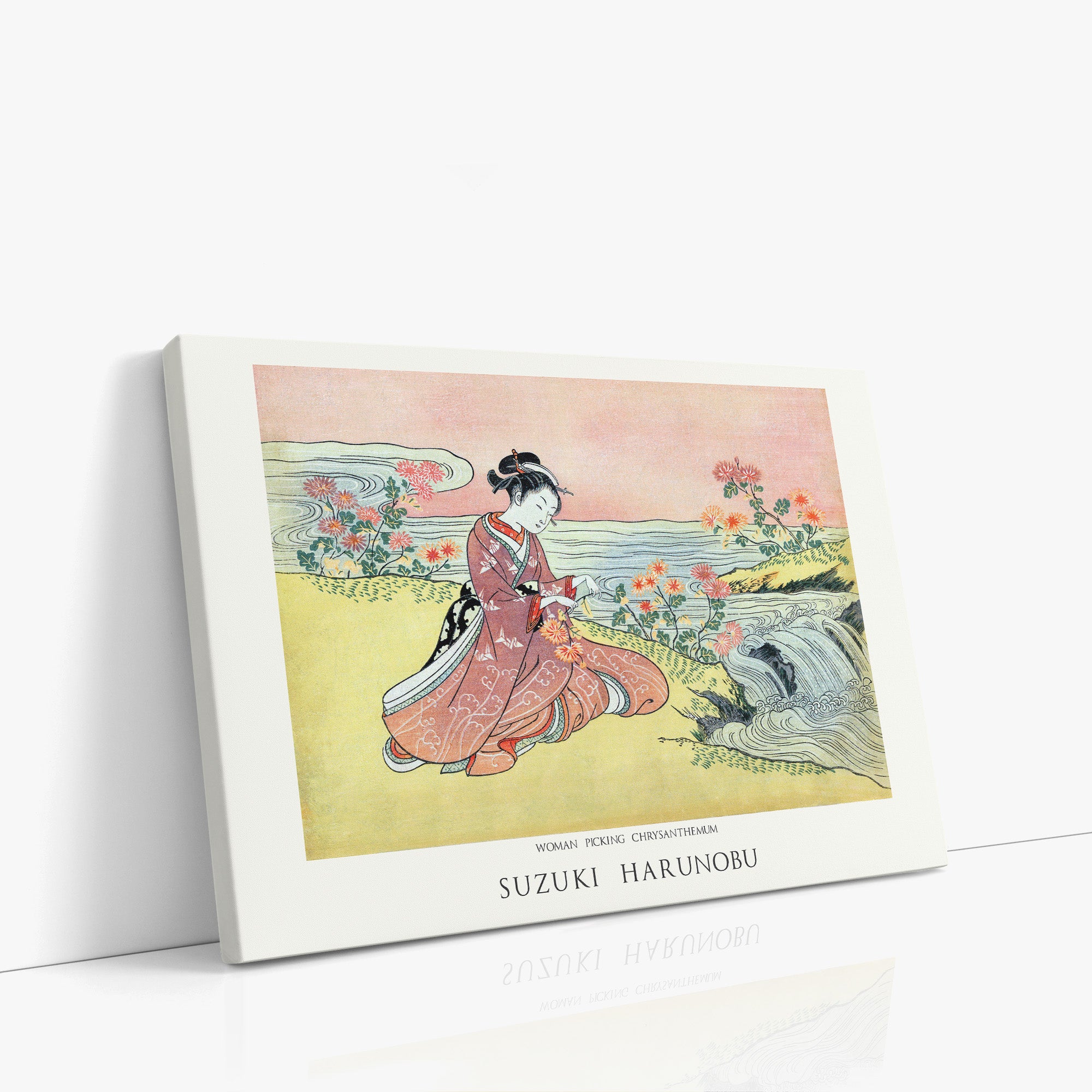 Woman Picking Chrysanthemum - Gallery-style