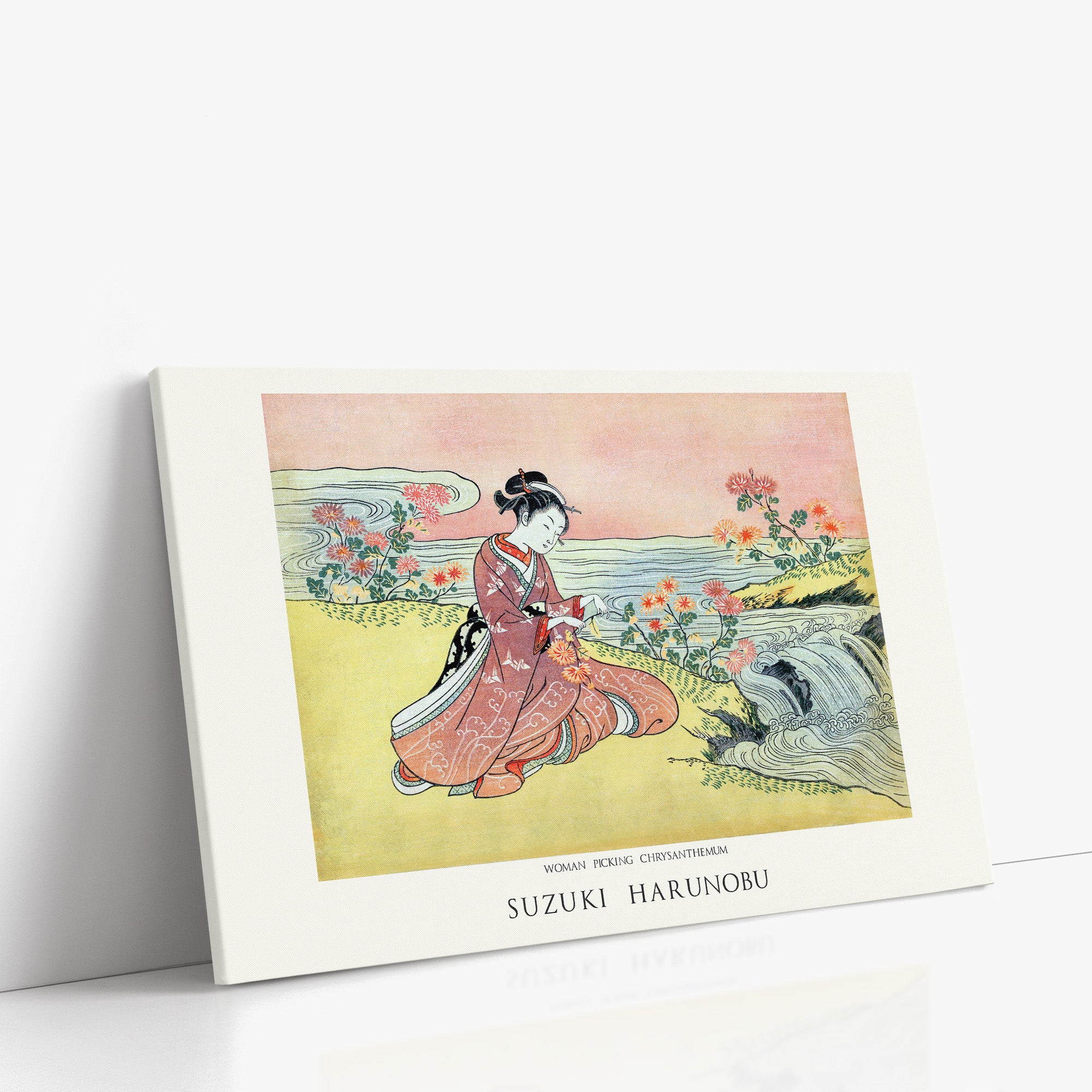 Woman Picking Chrysanthemum - Gallery-style