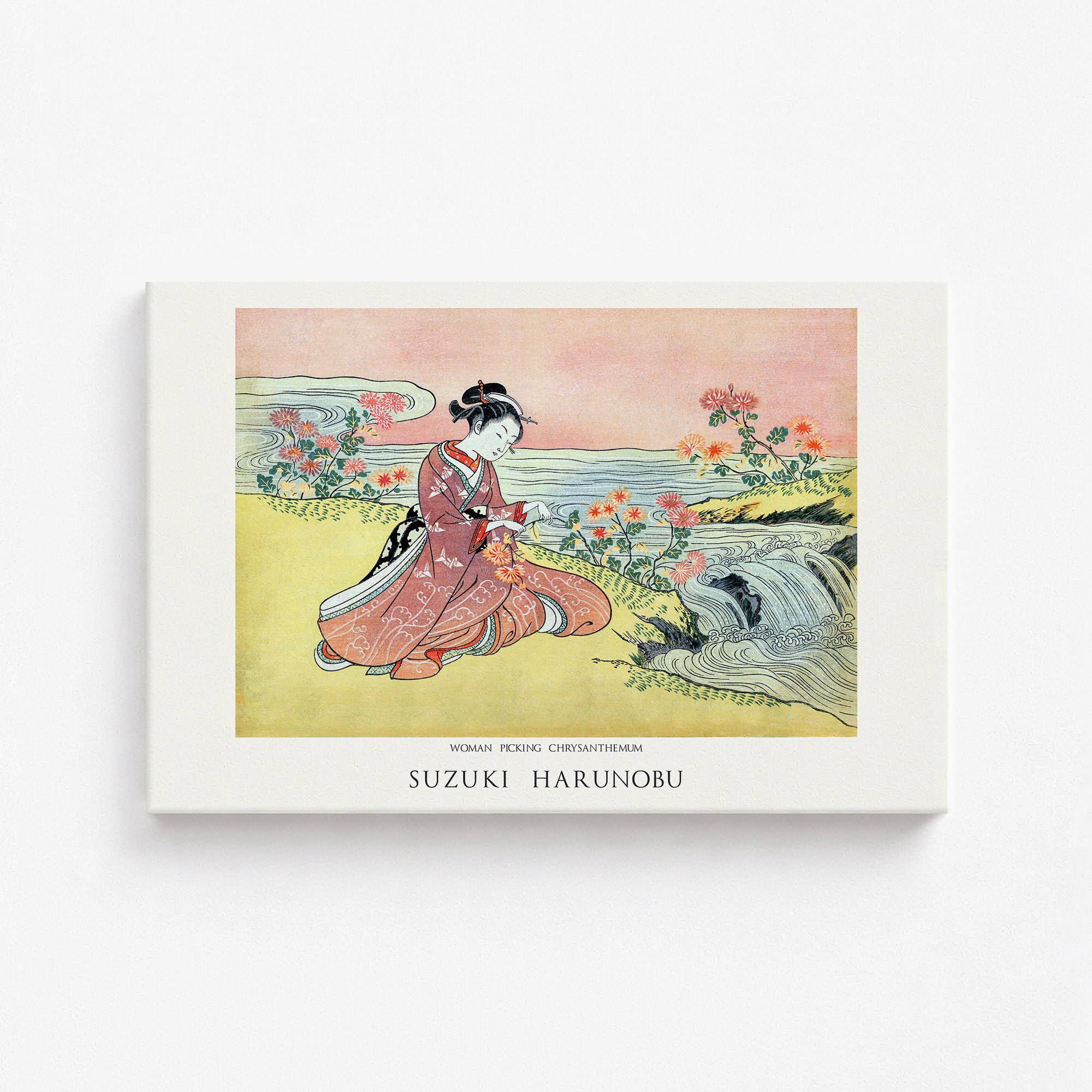 Woman Picking Chrysanthemum - Gallery-style