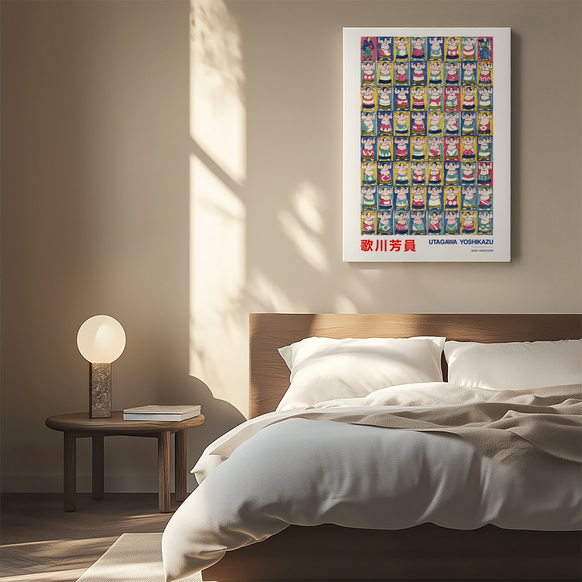 Design Concept No. 55 for Utagawa Yoshikazu: Sumo Wrestlers - Japandi Japanese Wall Art