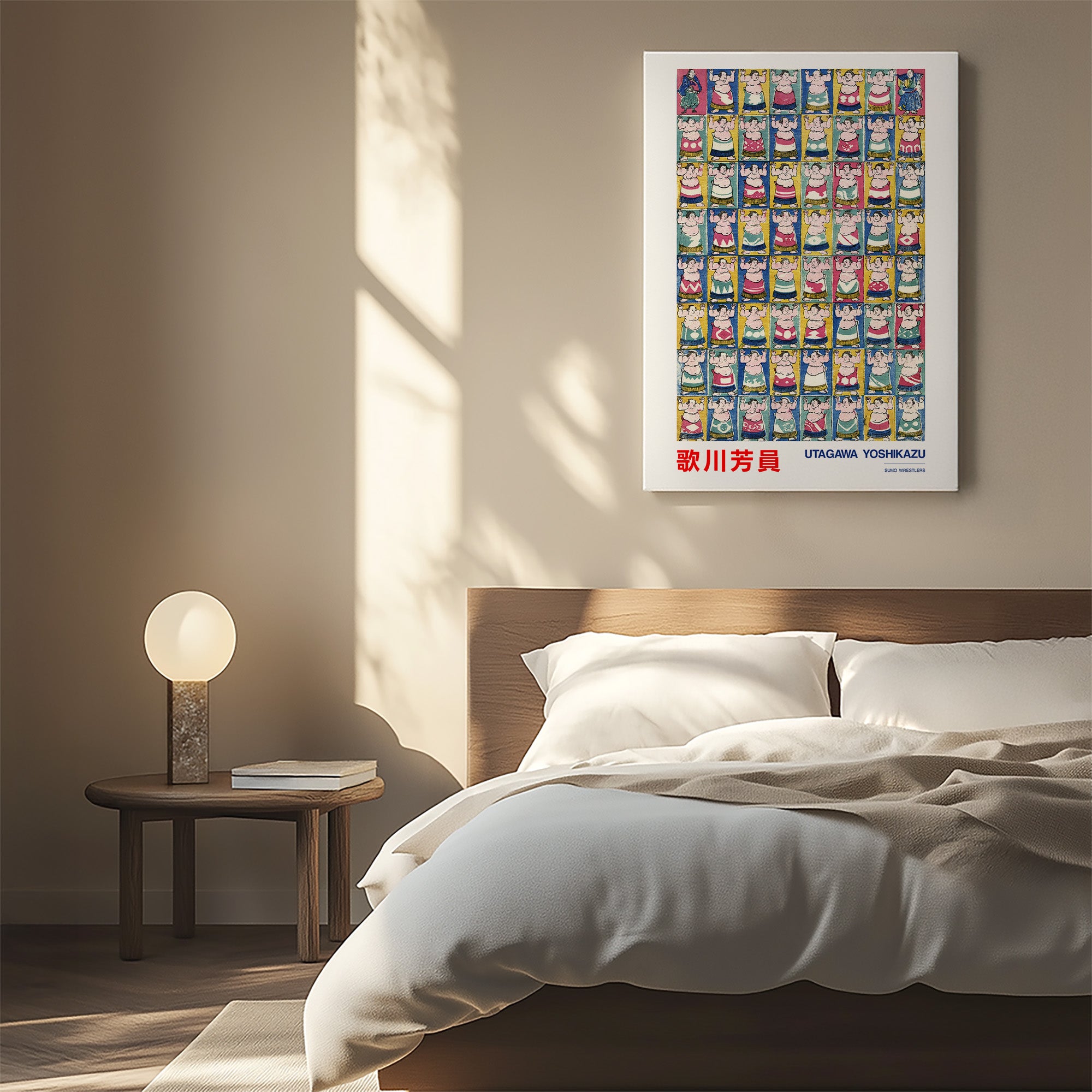 Design Concept No. 55 for Utagawa Yoshikazu: Sumo Wrestlers - Japandi Japanese Wall Art