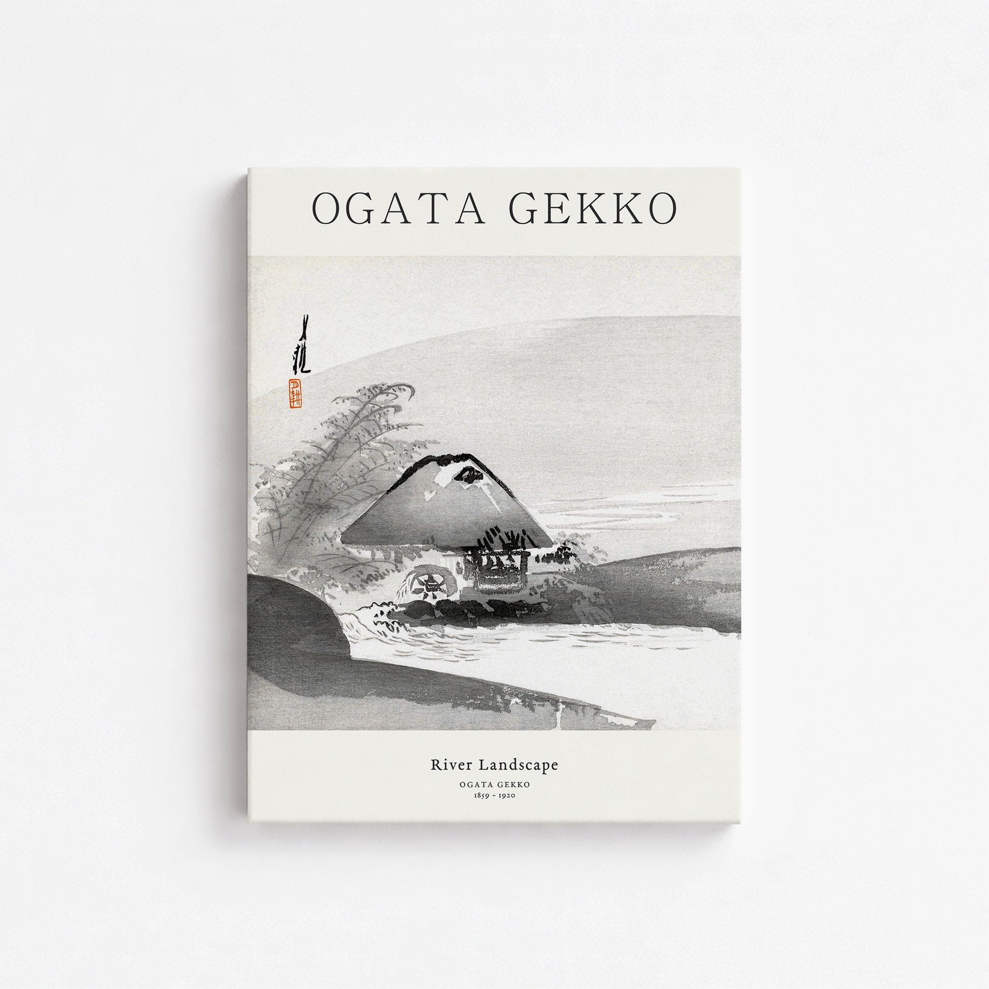 Ogata Gekko: River Landscape - Japandi, 30x40cm Satin Canvas Art Reproduction
