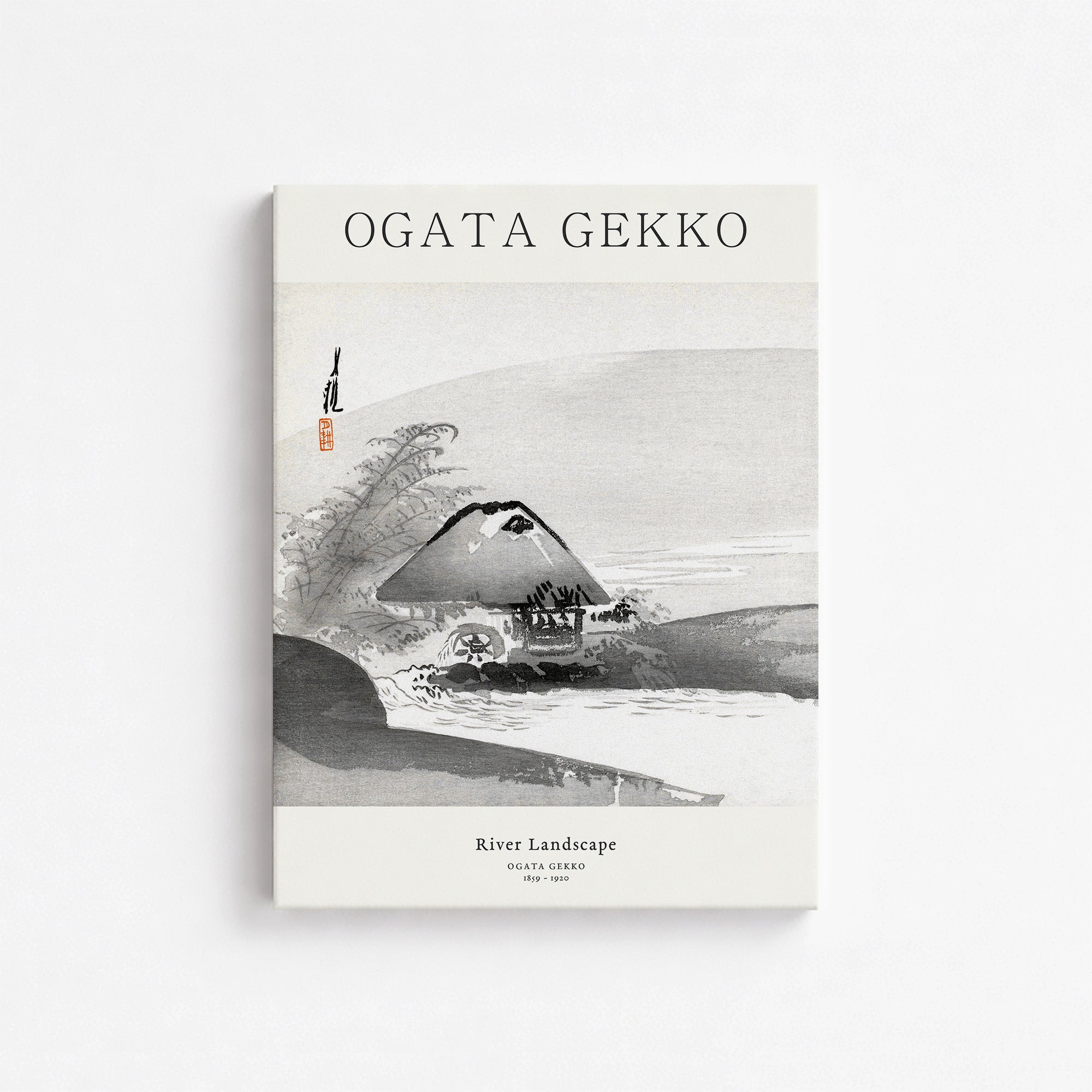 Ogata Gekko: River Landscape - Japandi, 30x40cm Satin Canvas Art Reproduction