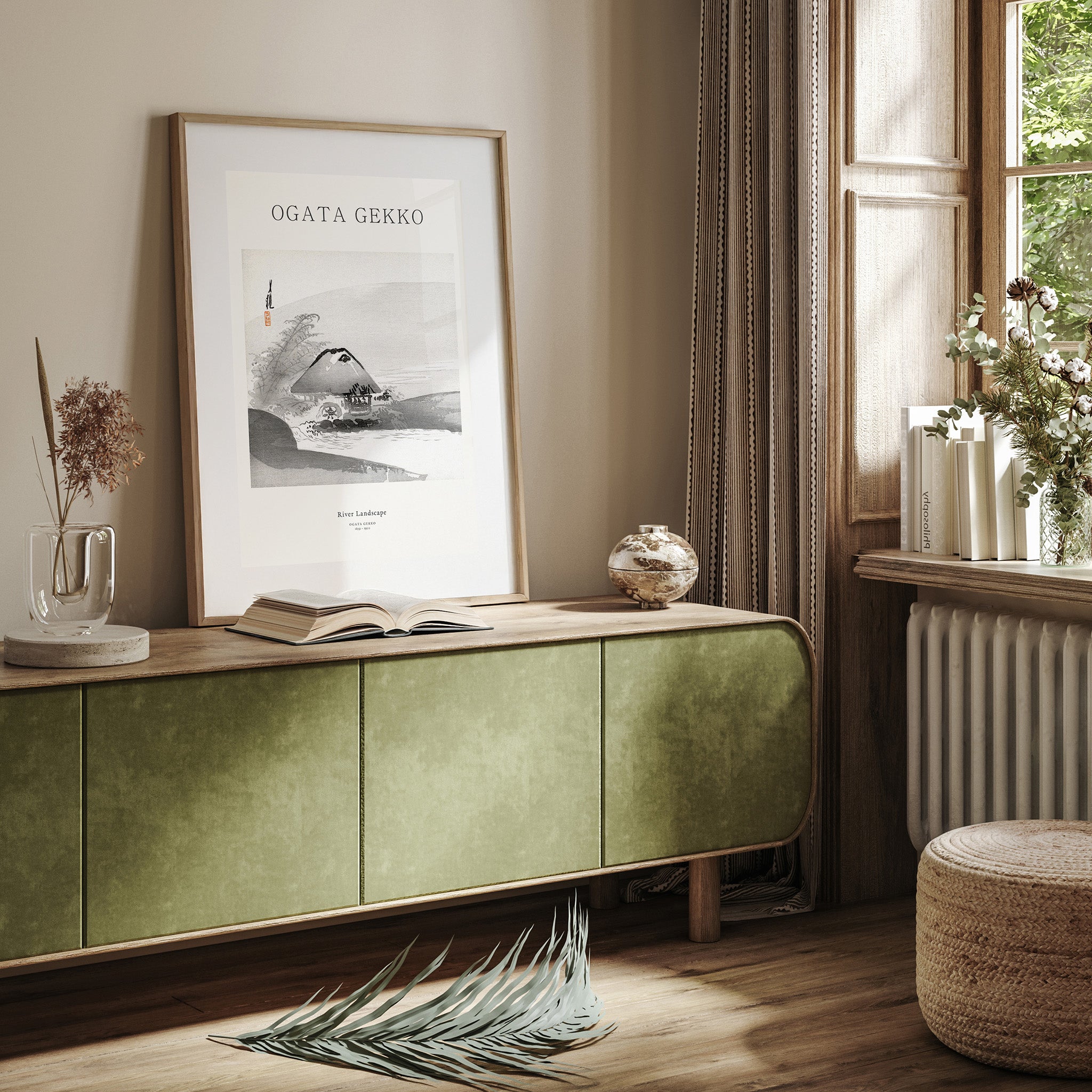 Design Concept No. 23 for Ogata Gekko: River Landscape - Japandi Japanese Wall Art