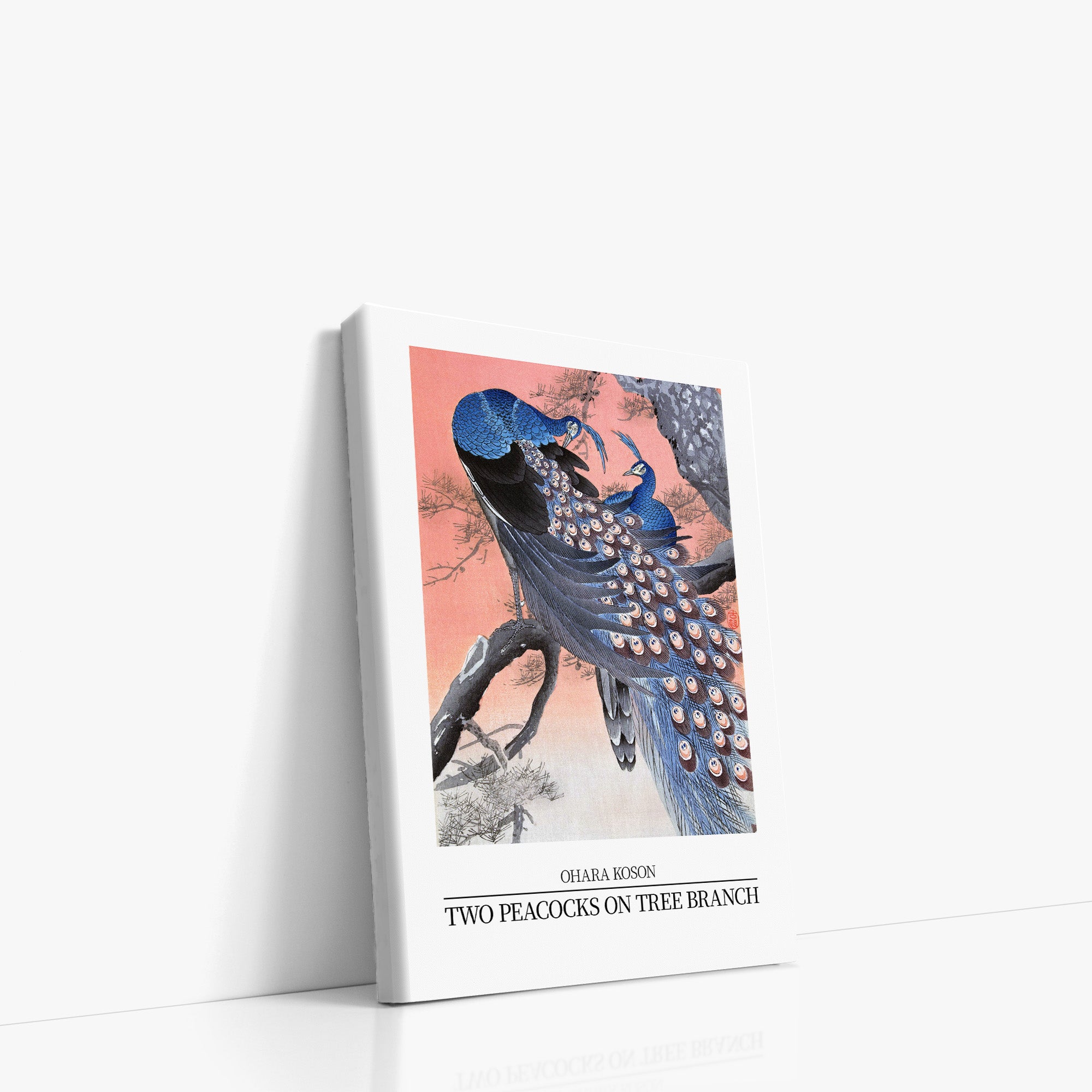 Two peacocks on tree branch - Gallery-style