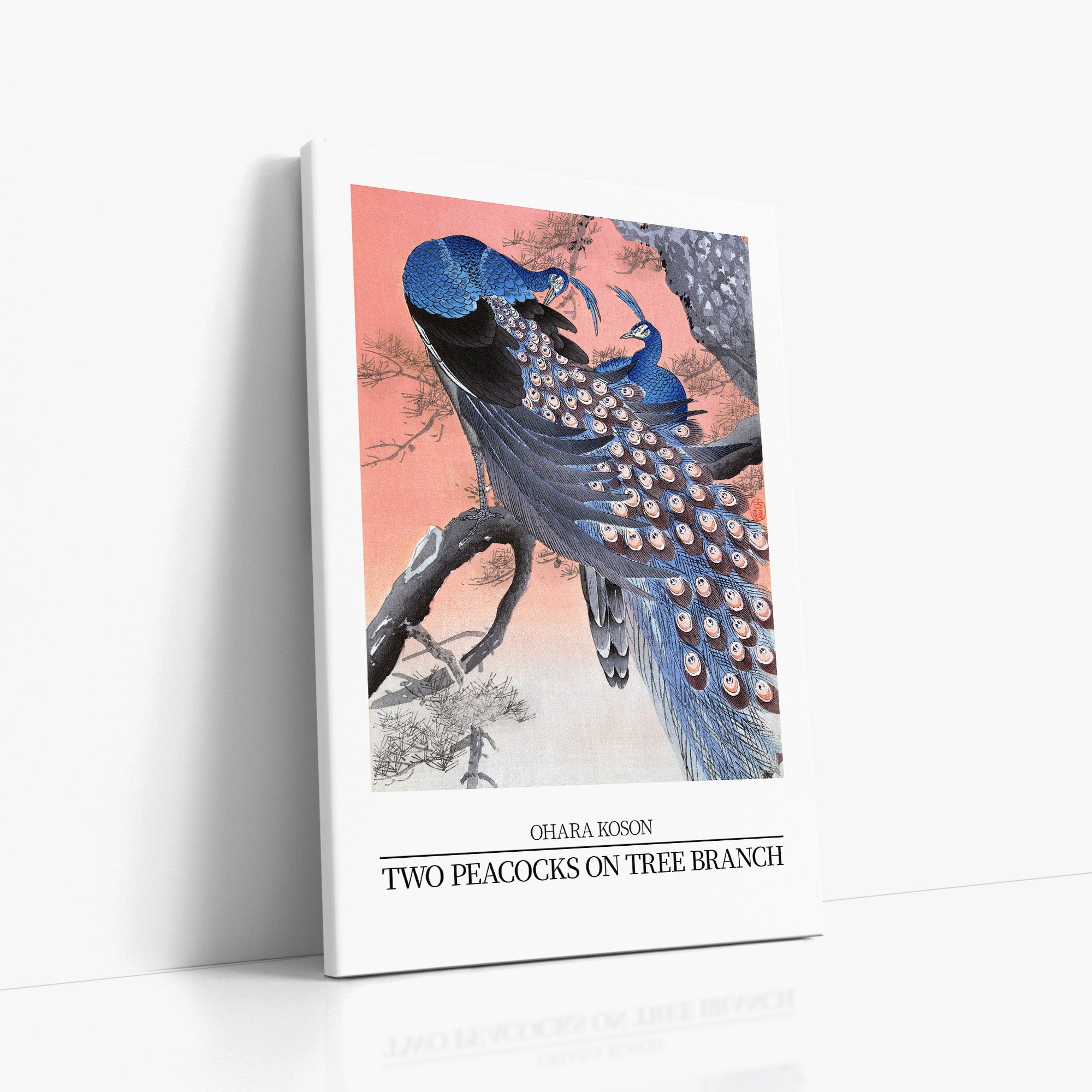 Two peacocks on tree branch - Gallery-style