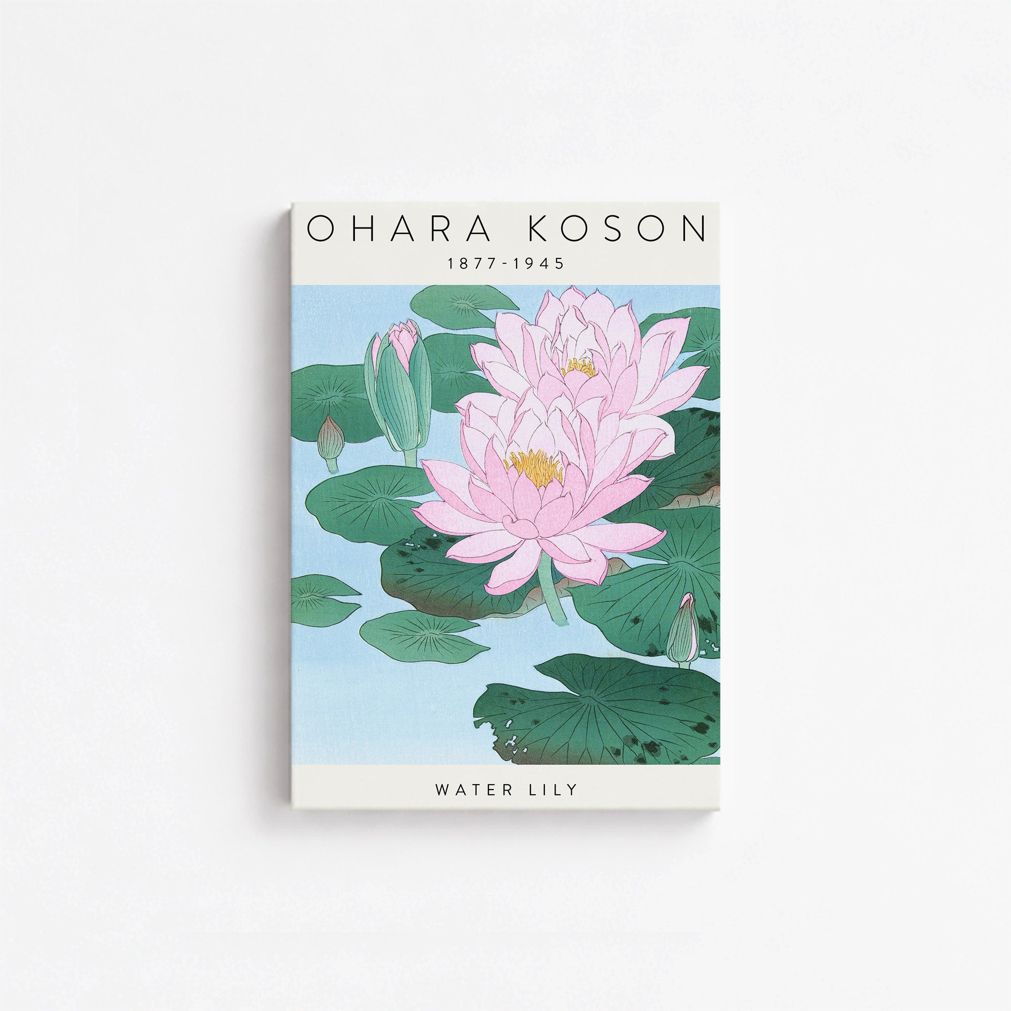 Ohara Koson: Water Lily - Gallery-style, 21x30cm Satin Canvas Art Reproduction