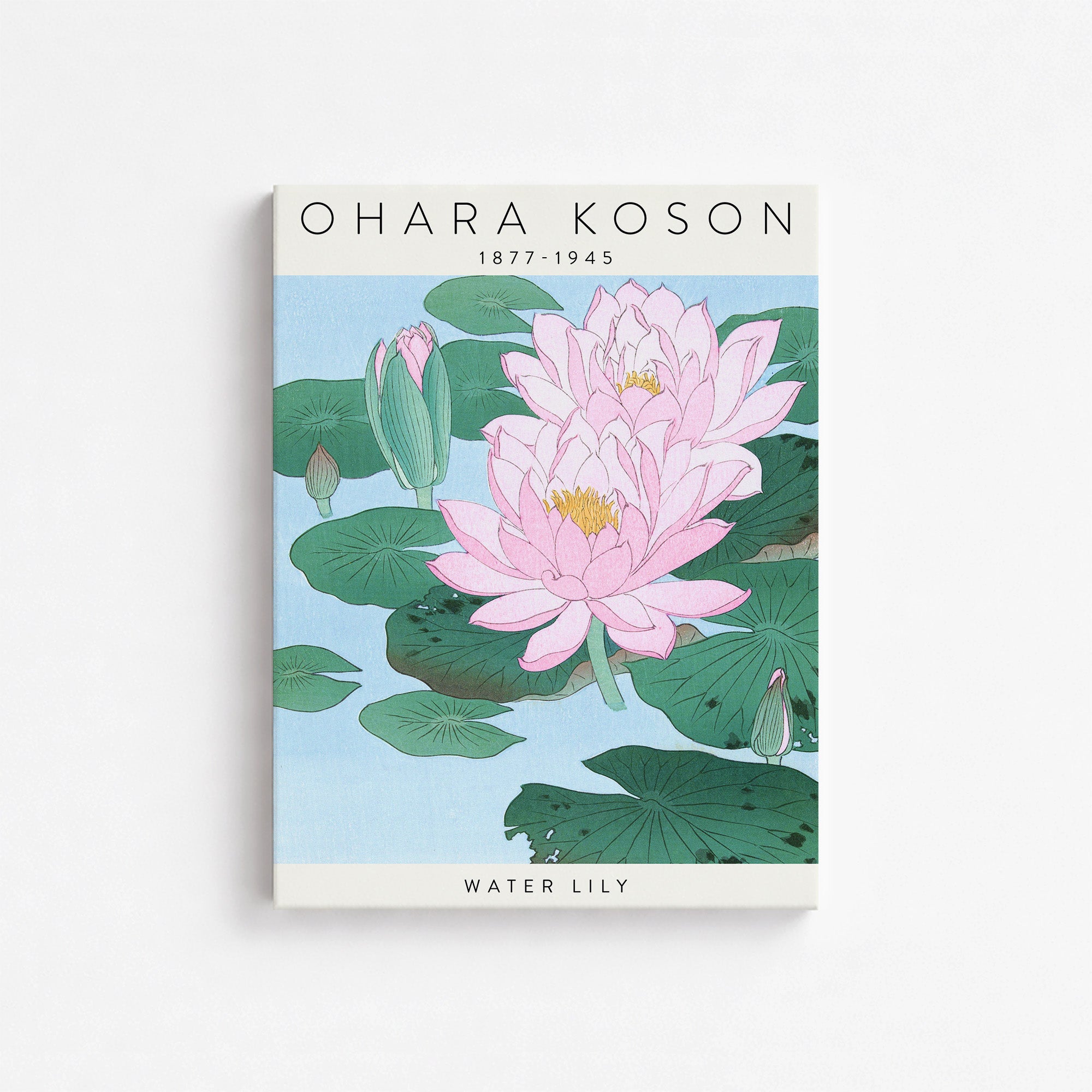 Ohara Koson: Water Lily - Gallery-style, 30x40cm Satin Canvas Art Reproduction
