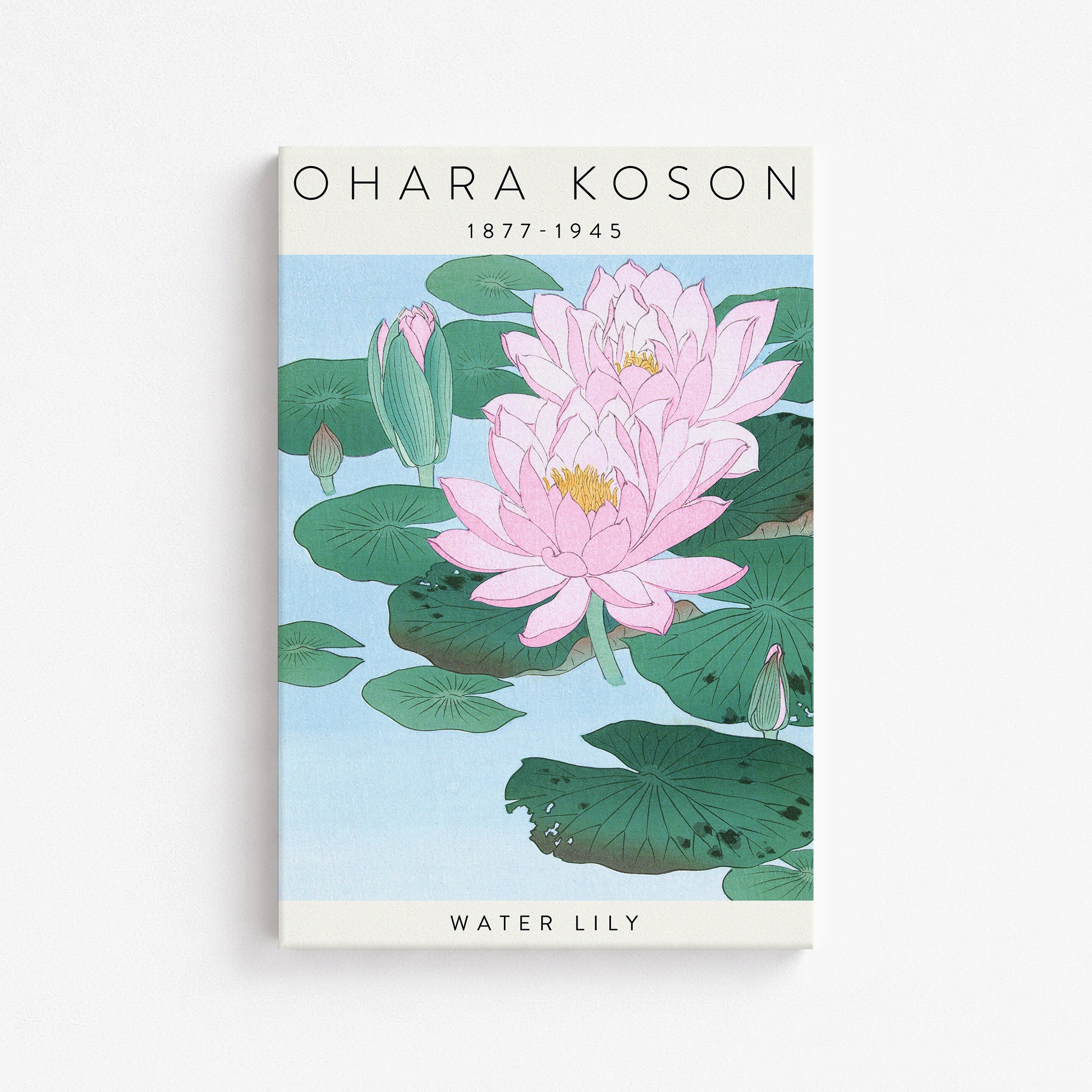 Ohara Koson: Water Lily - Gallery-style, 61x91cm Satin Canvas Art Reproduction