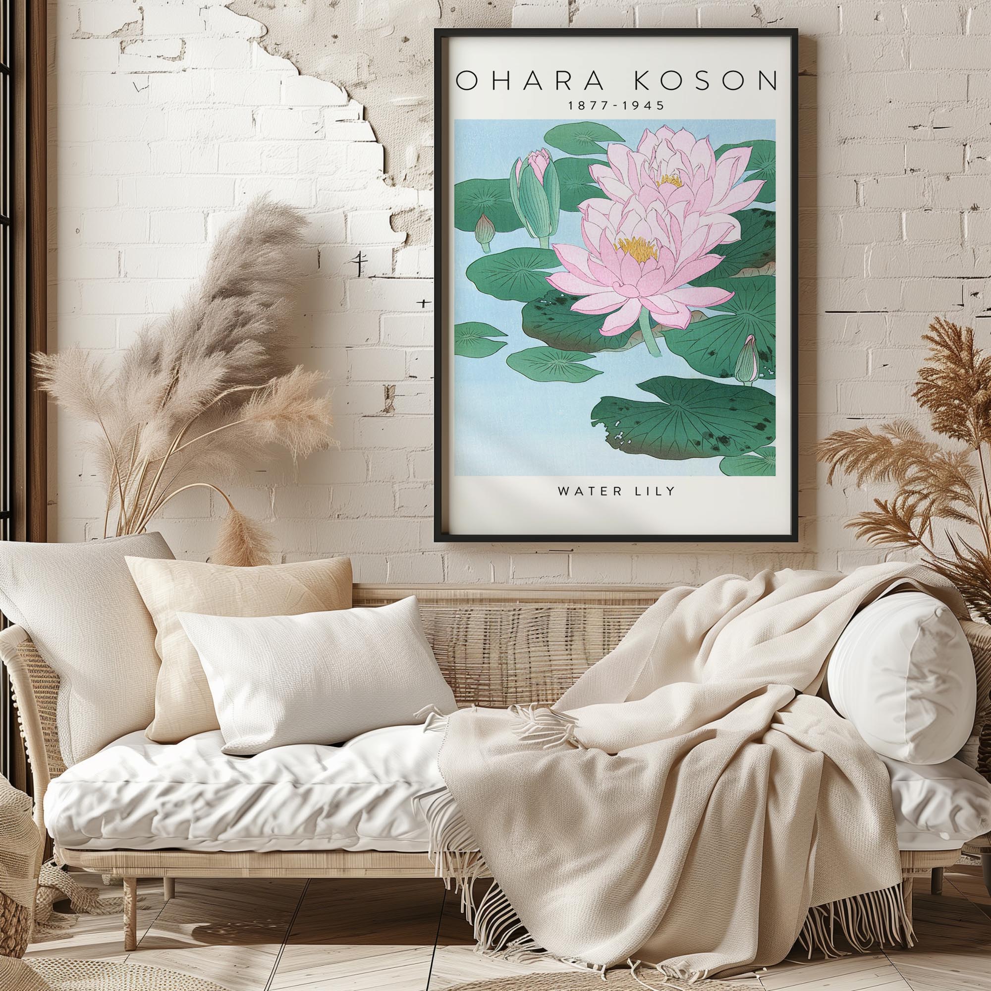 Design concept No. 29 for Ohara Koson: Water Lily - Gallery-style Japanese Wall Art