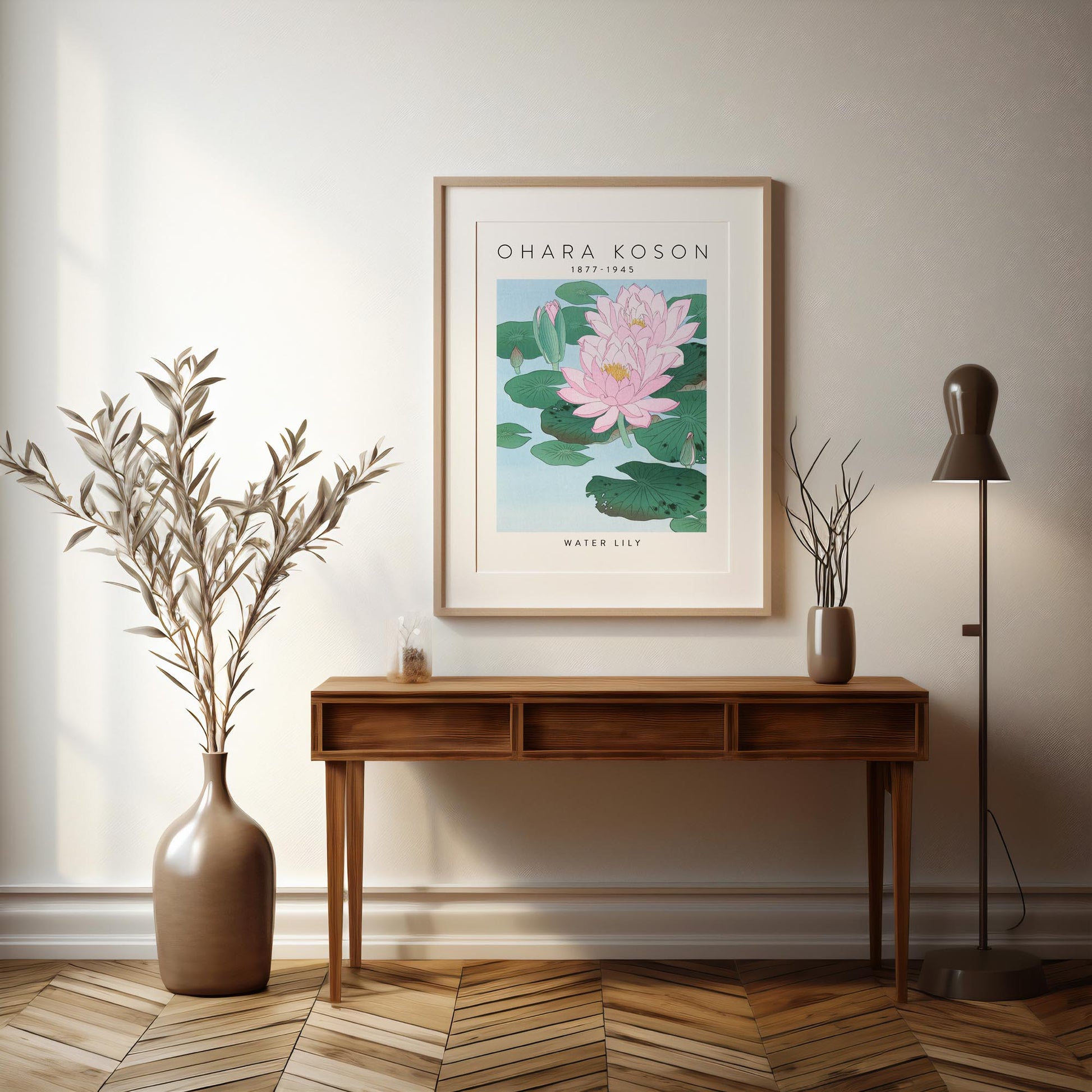 Design concept No. 37 for Ohara Koson: Water Lily - Gallery-style Japanese Wall Art