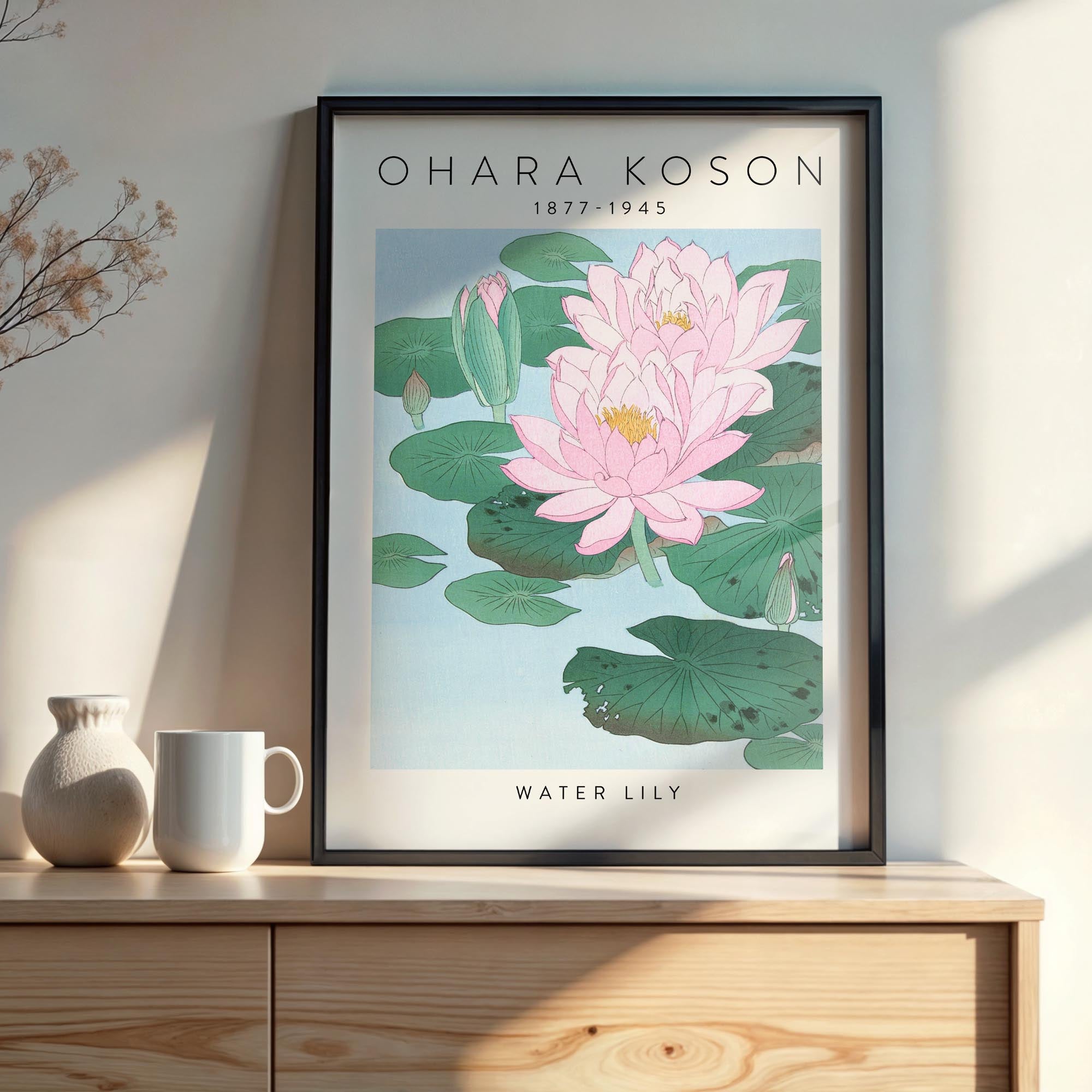 Design concept No. 22 for Ohara Koson: Water Lily - Gallery-style Japanese Wall Art