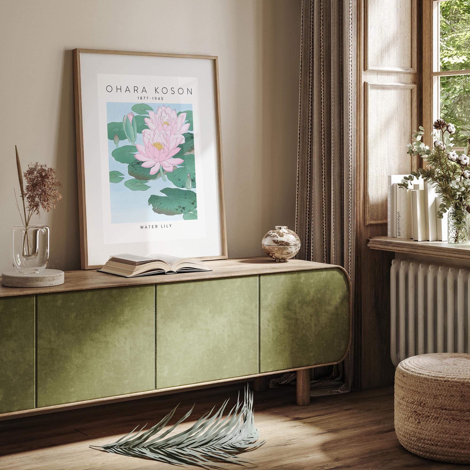 Design concept No. 23 for Ohara Koson: Water Lily - Gallery-style Japanese Wall Art