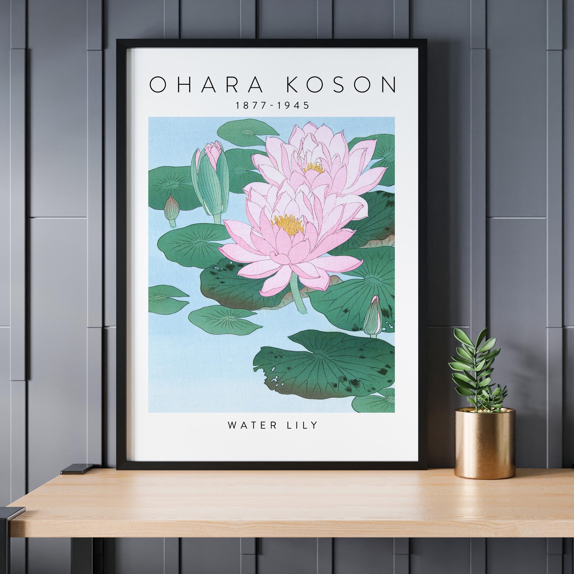 Design concept No. 24 for Ohara Koson: Water Lily - Gallery-style Japanese Wall Art