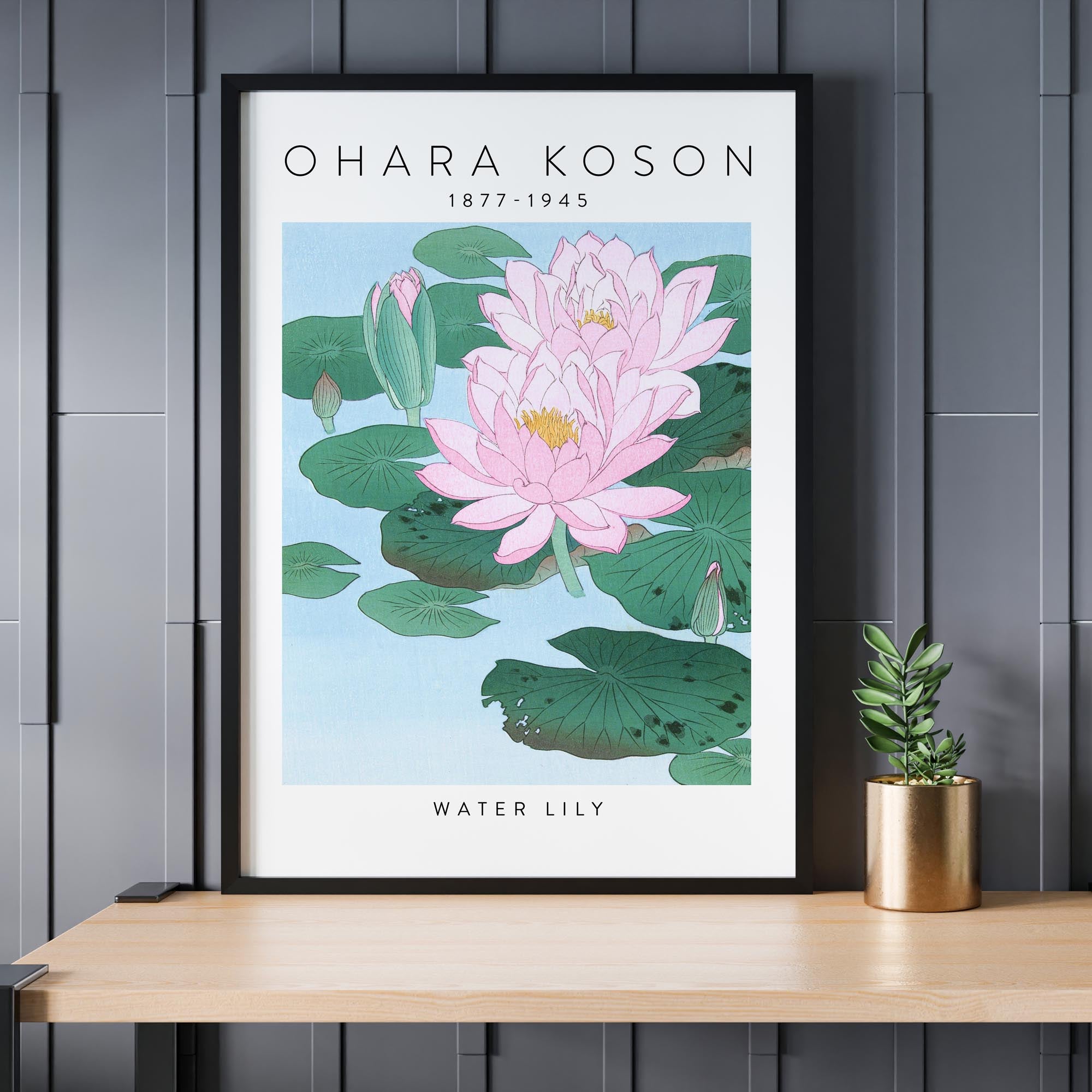 Design concept No. 24 for Ohara Koson: Water Lily - Gallery-style Japanese Wall Art