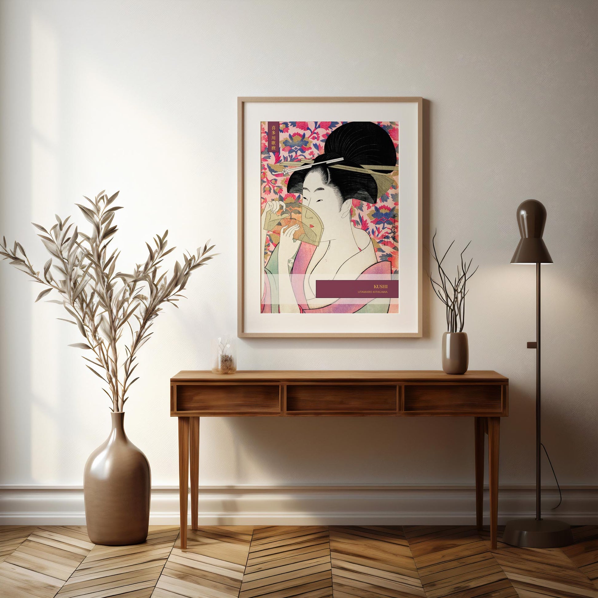 Design concept No. 37 for Kitagawa Utamaro: Kushi - Gallery-style Japanese Wall Art