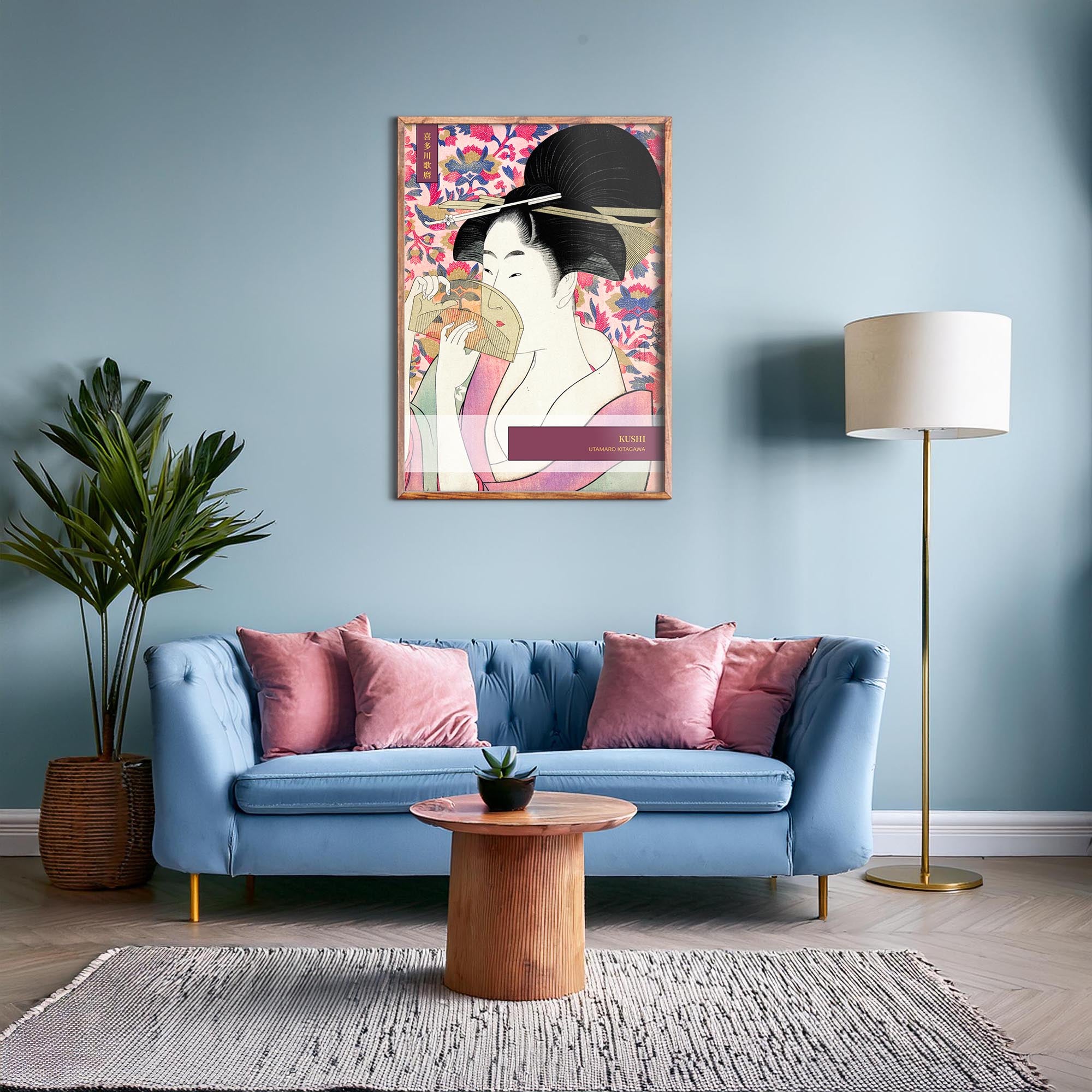 Design concept No. 28 for Kitagawa Utamaro: Kushi - Gallery-style Japanese Wall Art