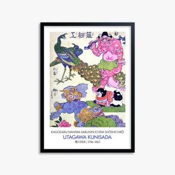 Utagawa Kunisada: Kagozaiku Naniwa saikunin Ichida Shōshichirō - Gallery-style 50x70 cm Art Reproduction With Black Frame