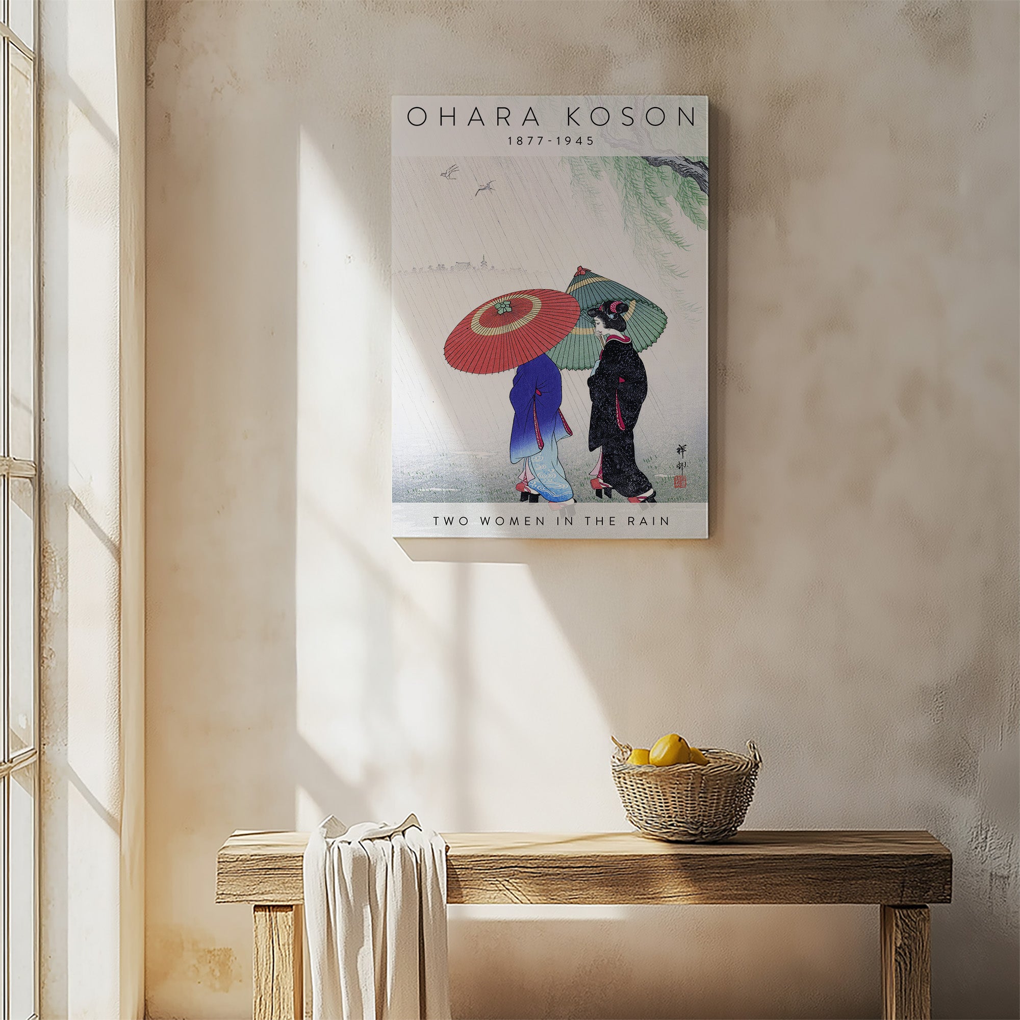 Zwei Frauen im Regen - Galerie-Stil 2