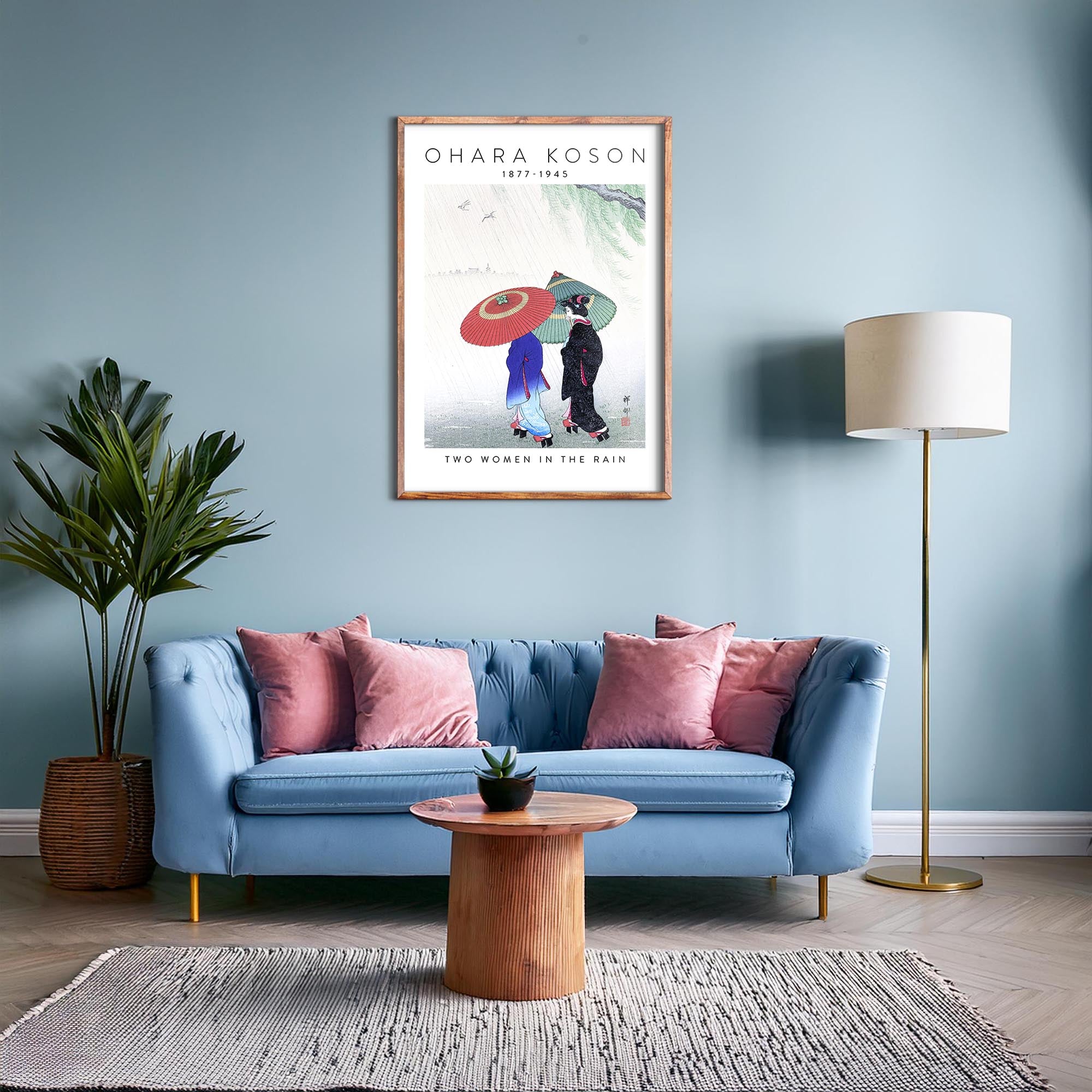 Design concept No. 28 for Ohara Koson: Two Women in the Rain - Gallery-style 2 Japanese Wall Art